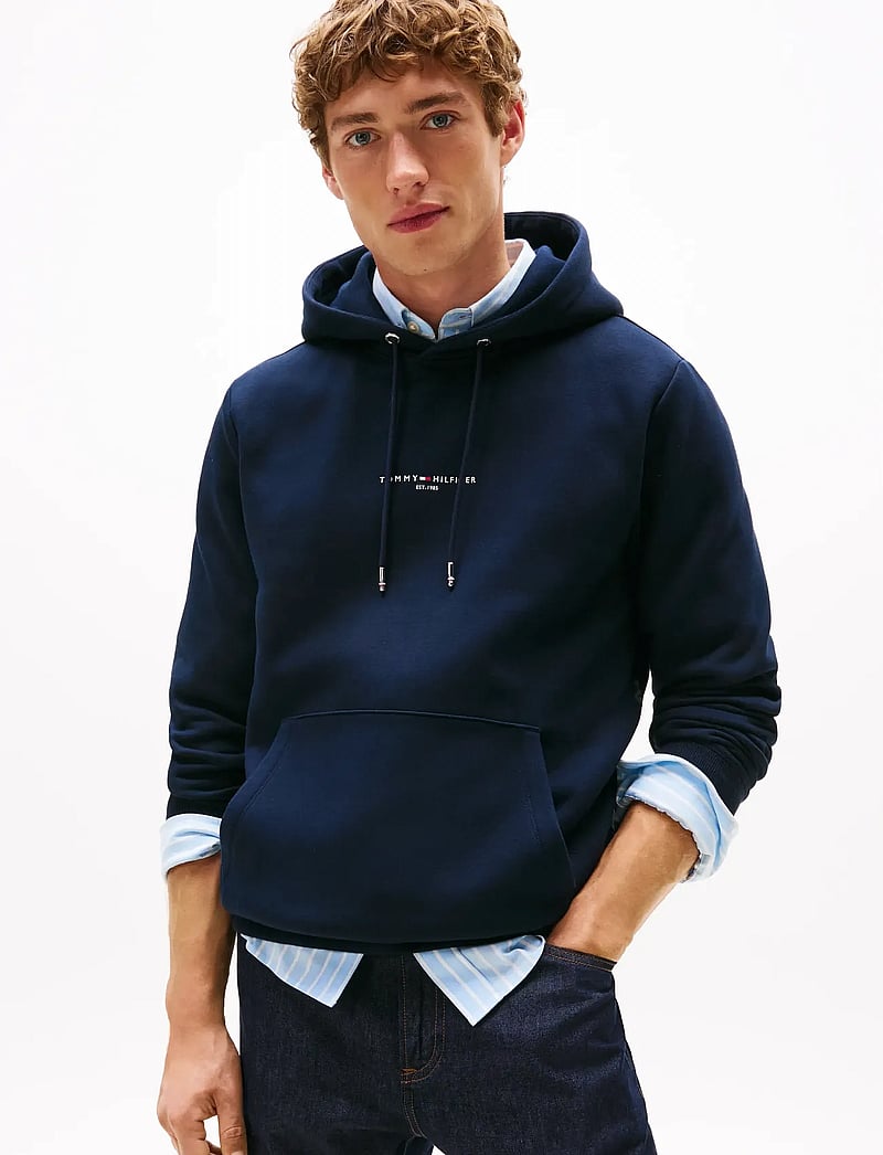 Tommy Hilfiger - TOMMY LOGO TIPPED HOODY - kapuzenpullover - desert sky - 0
