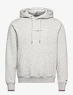 TOMMY LOGO TIPPED HOODY - LIGHT GREY HEATHER