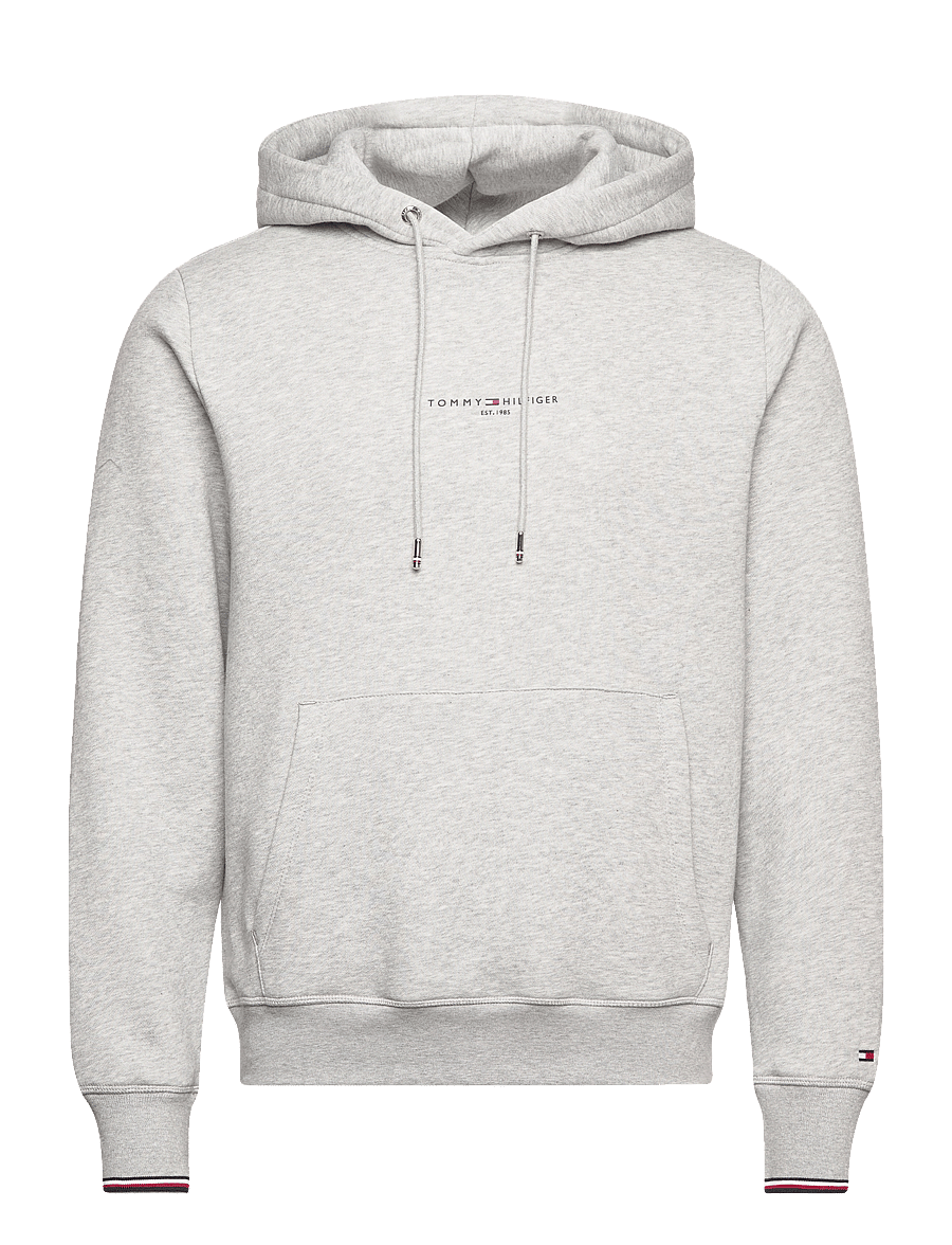 Tommy Hilfiger - TOMMY LOGO TIPPED HOODY - kapuzenpullover - light grey heather - 0
