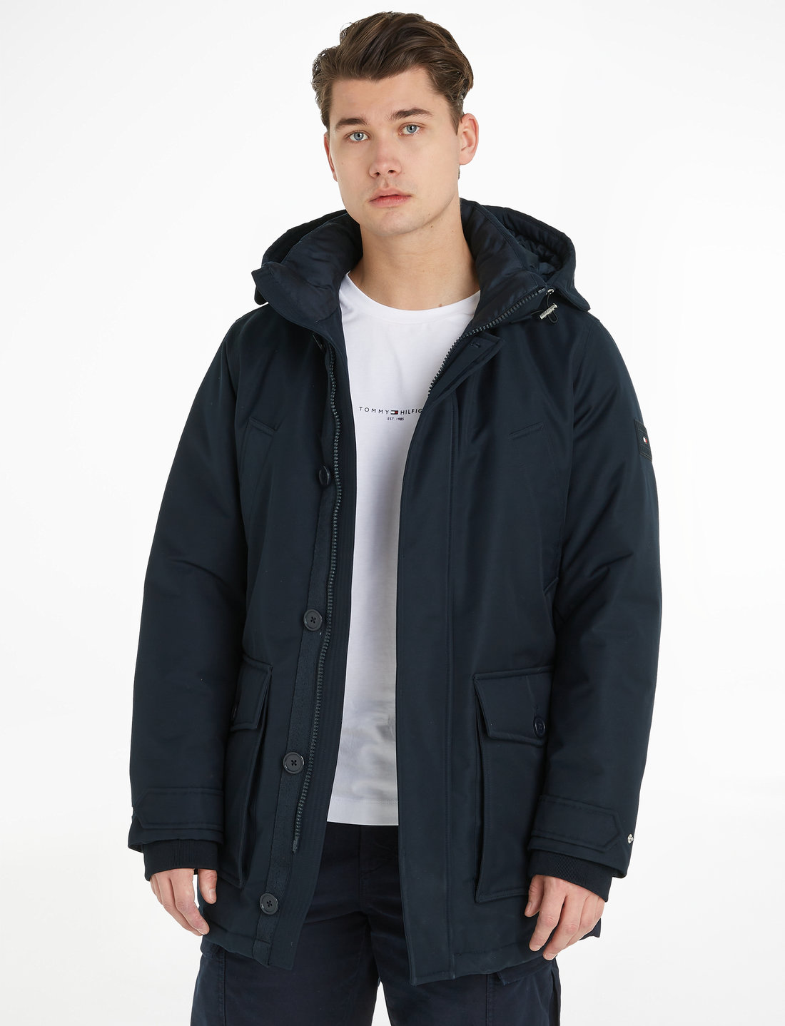 Tommy jeans hooded parka jacket deals