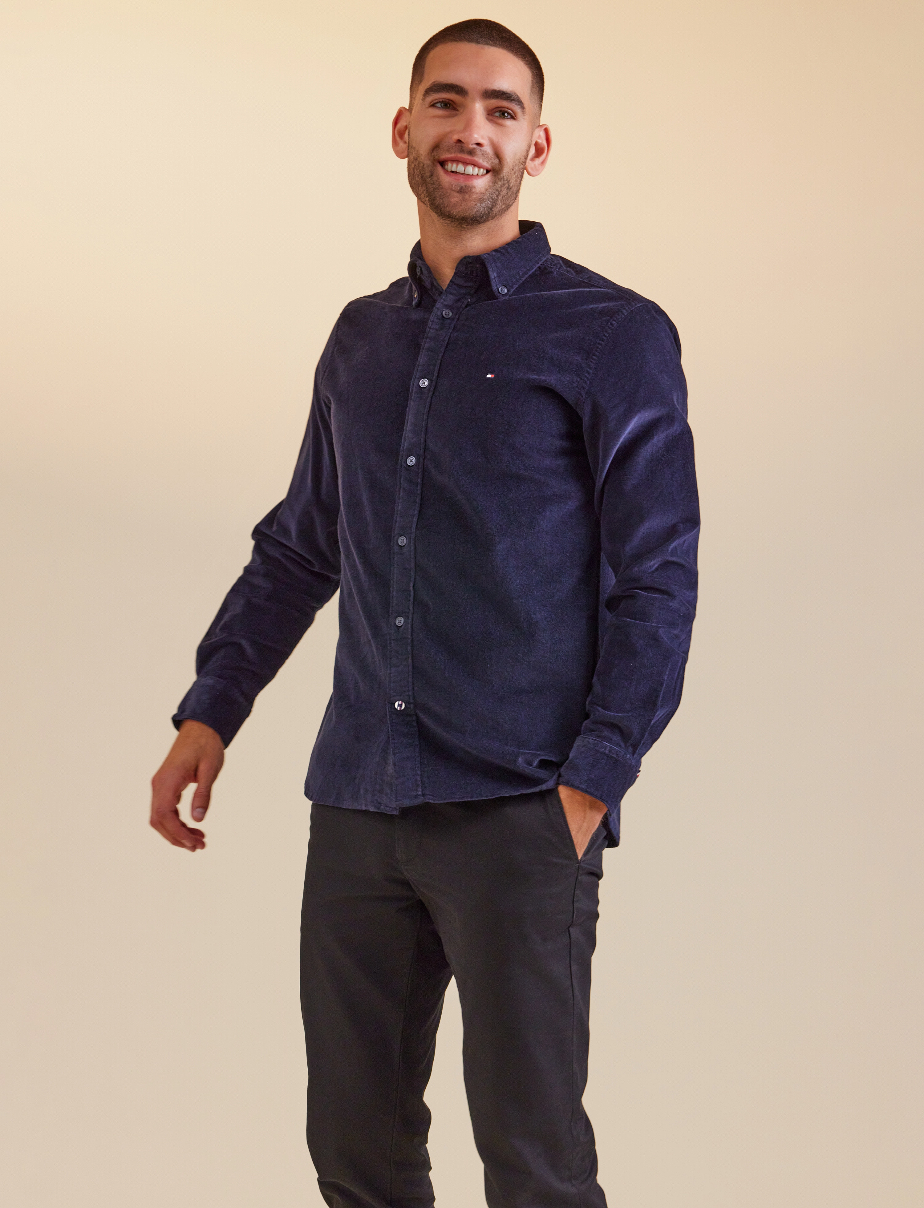 Tommy Hilfiger - FLEX SOLID CORDUROY RF SHIRT - desert sky - 2
