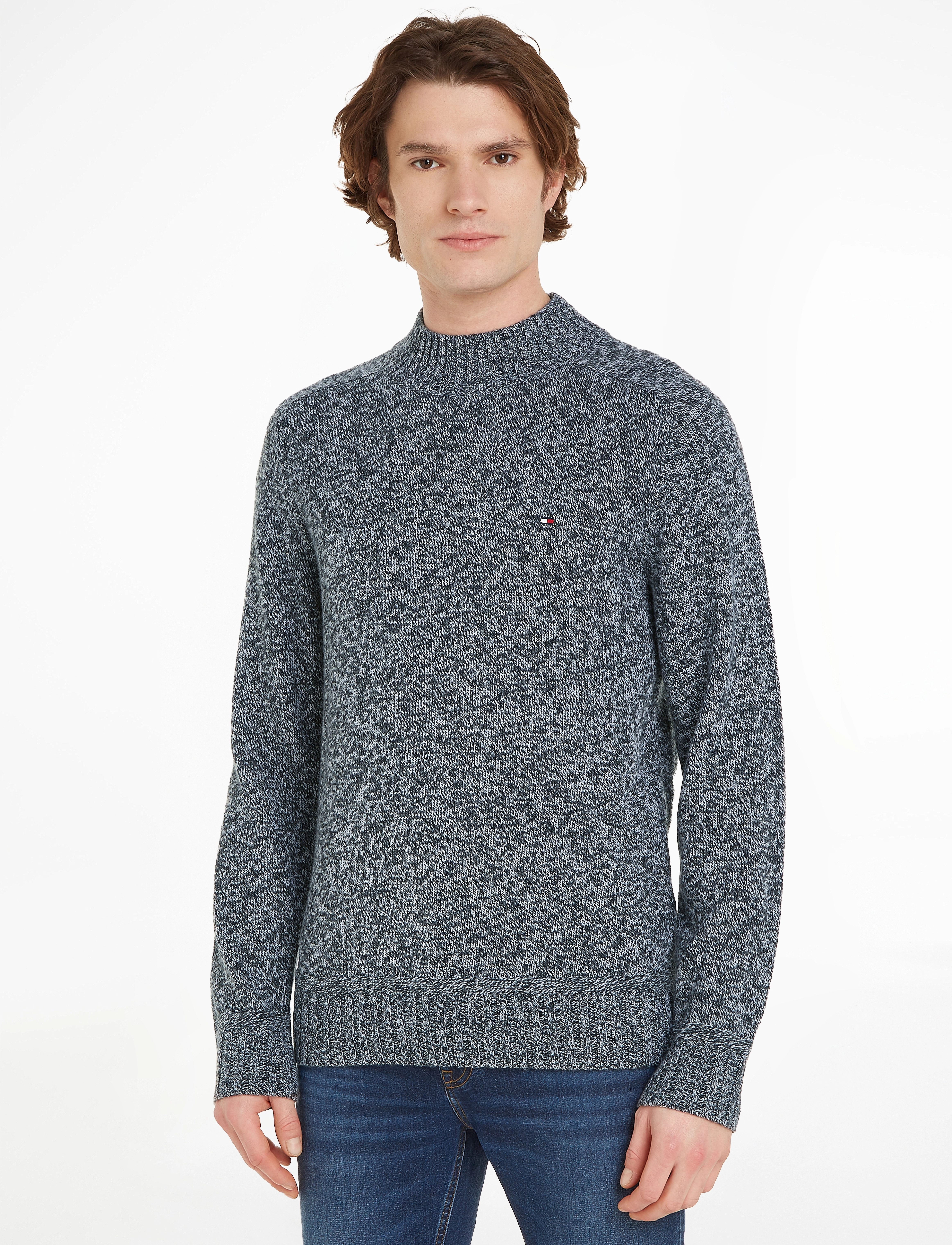 Tommy Hilfiger - MULTI HTR MERINO MOCK NK - grey mouline labdip g - 1