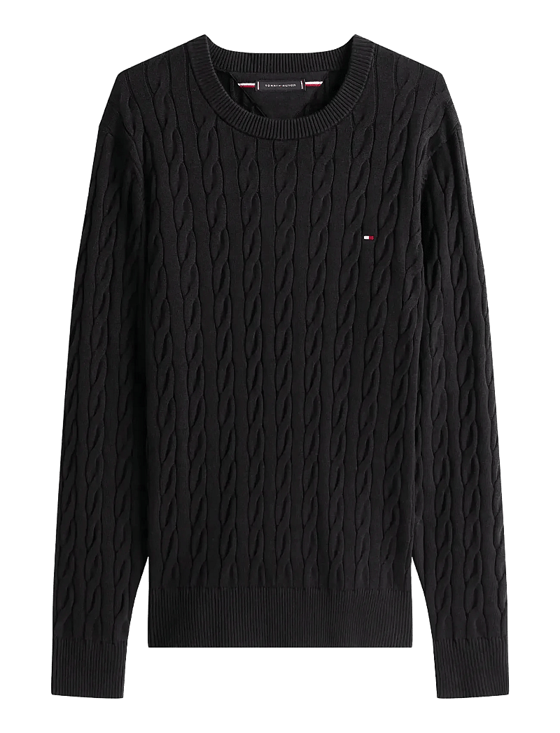 Tommy Hilfiger - CLASSIC COTTON CABLE CREW NECK - rund hals - black - 1