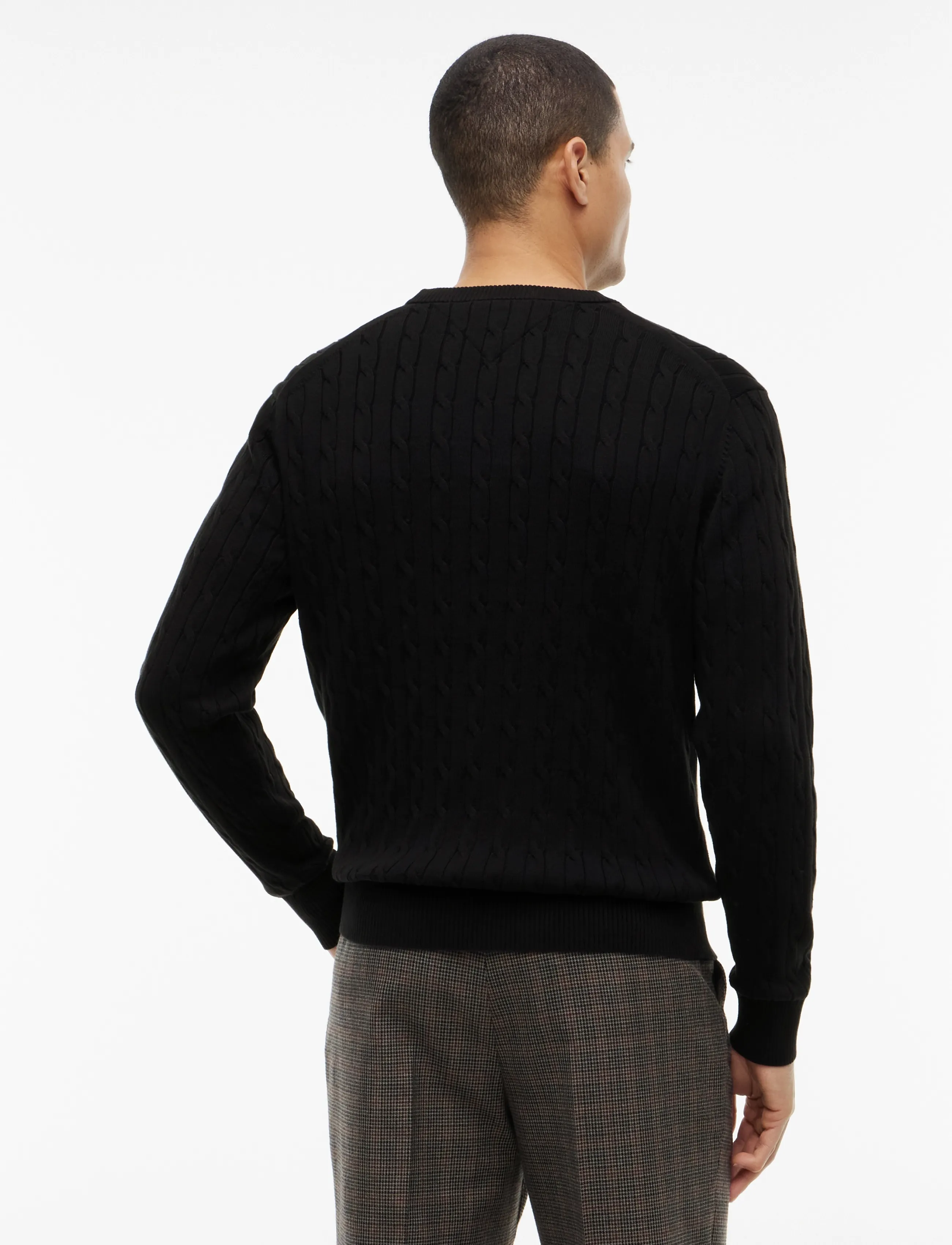 Tommy Hilfiger - CLASSIC COTTON CABLE CREW NECK - tavalised kudumid - black - 2