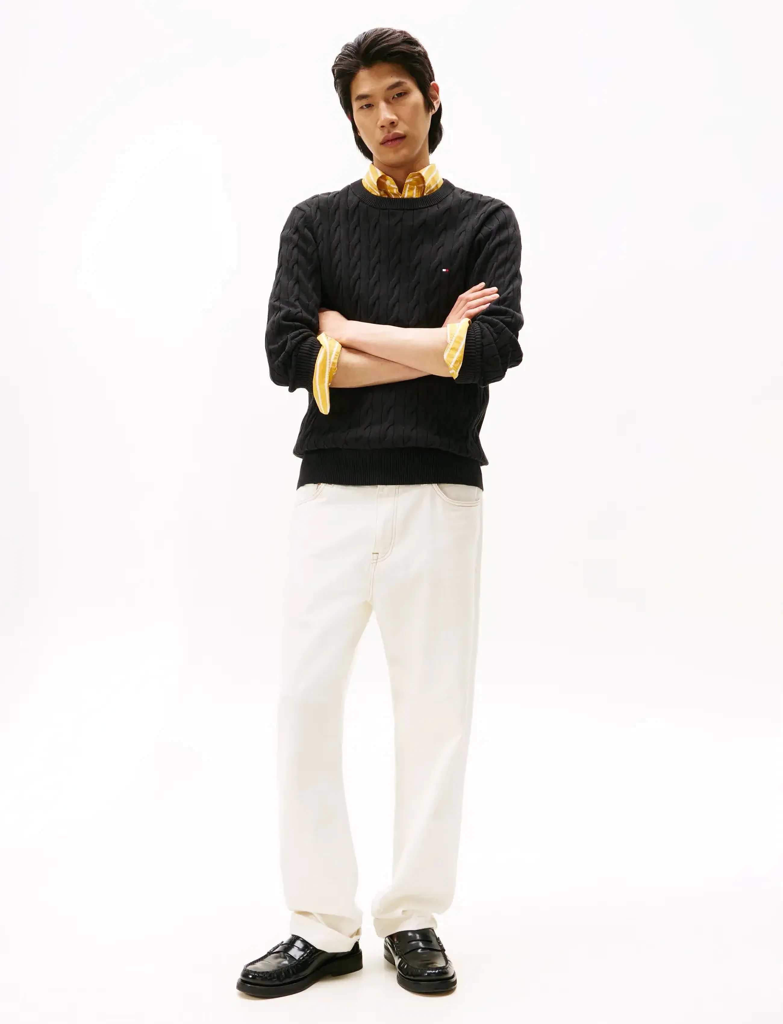 Tommy Hilfiger - CLASSIC COTTON CABLE CREW NECK - rundhalsad - black - 2