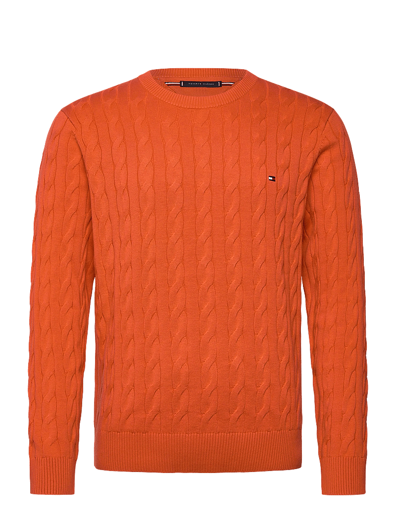 Tommy Hilfiger - CLASSIC COTTON CABLE CREW NECK - rundhalsad - brilliant orange - 1