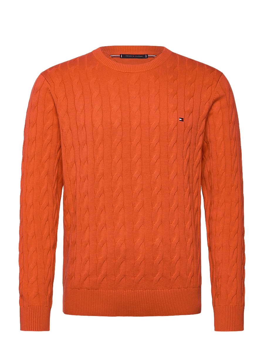 Tommy Hilfiger - CLASSIC COTTON CABLE CREW NECK - rundhals - brilliant orange - 1