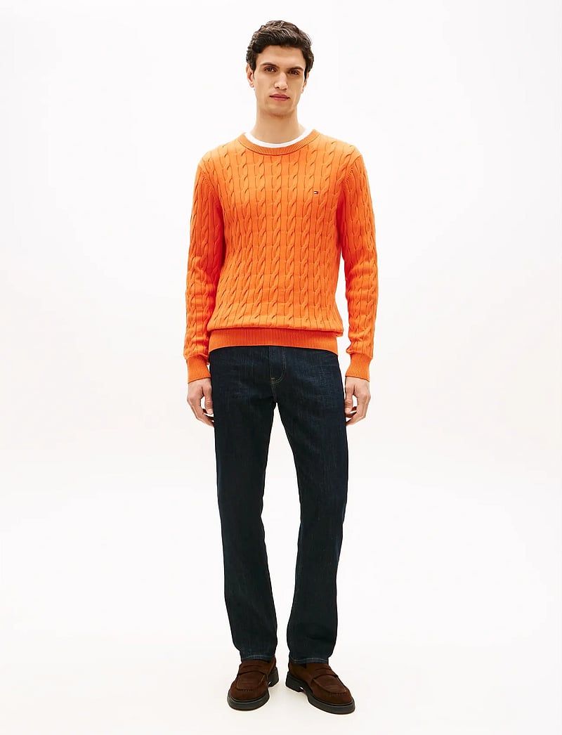 Tommy Hilfiger - CLASSIC COTTON CABLE CREW NECK - rundhalsad - brilliant orange - 4