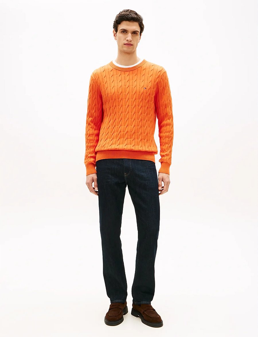 Tommy Hilfiger - CLASSIC COTTON CABLE CREW NECK - rundhals - brilliant orange - 4