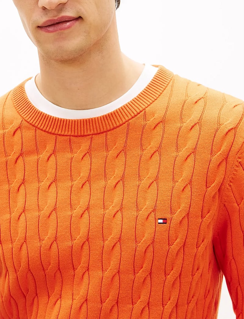 Tommy Hilfiger - CLASSIC COTTON CABLE CREW NECK - rundhalsad - brilliant orange - 5