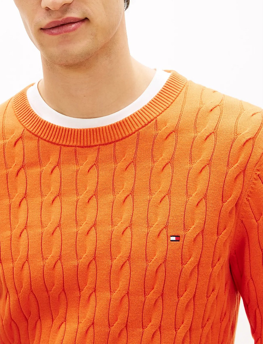 Tommy Hilfiger - CLASSIC COTTON CABLE CREW NECK - rundhals - brilliant orange - 5