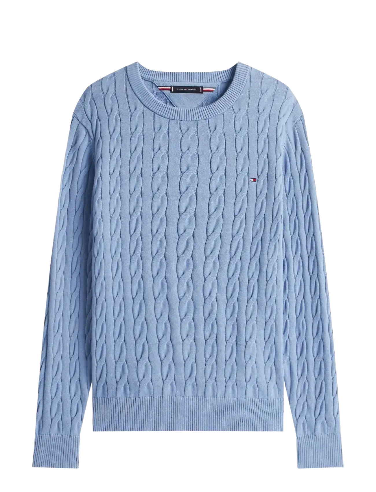 Tommy Hilfiger CLASSIC COTTON CABLE CREW NECK - Tøj - BRISK BLUE / blue