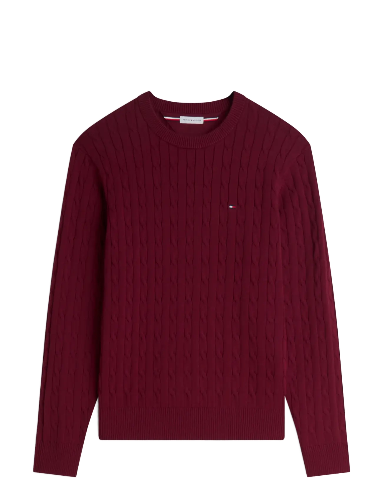 Tommy Hilfiger CLASSIC COTTON CABLE CREW NECK - Rundhals - BURGUNDY / burgundy
