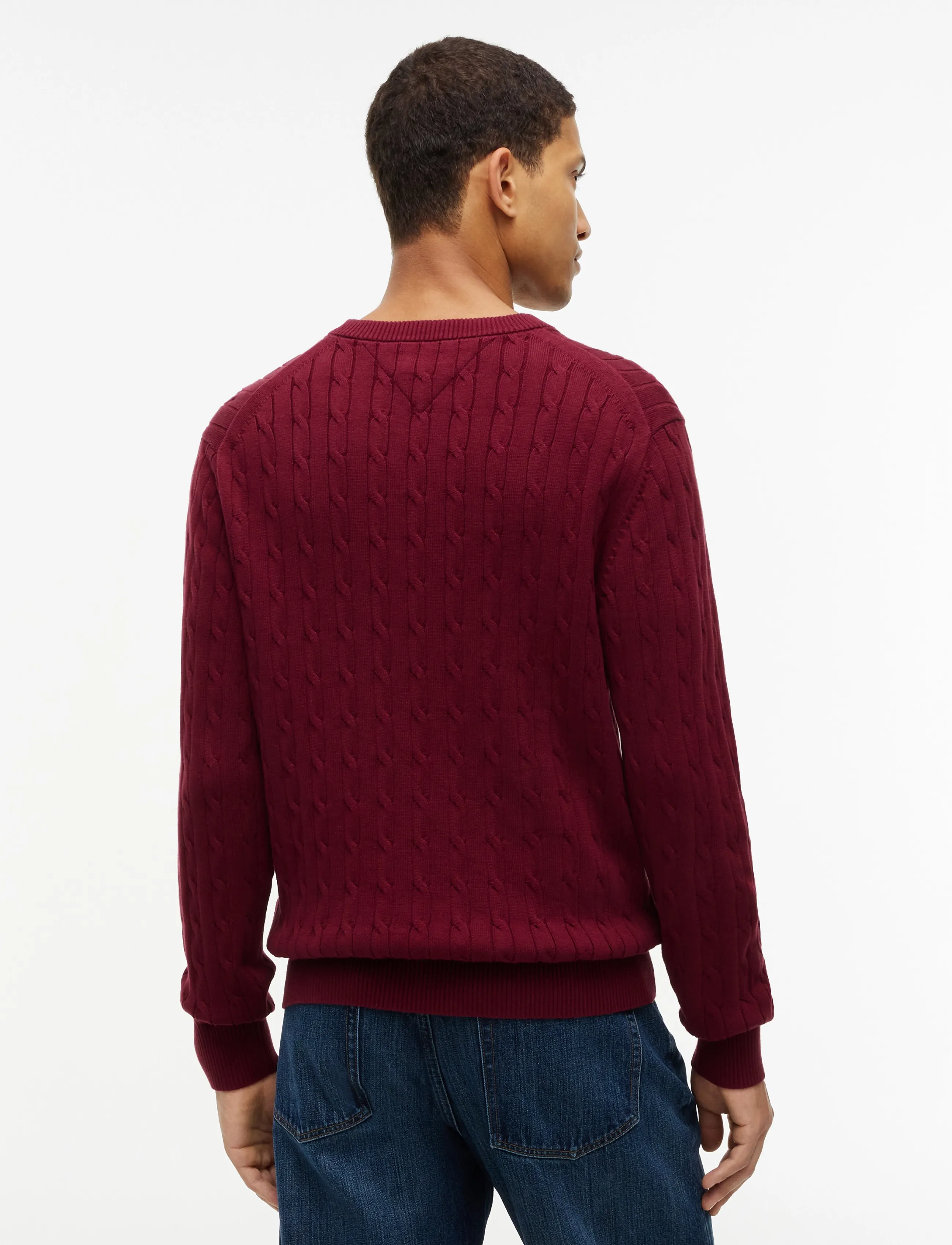 Tommy Hilfiger - CLASSIC COTTON CABLE CREW NECK - rundhals - burgundy - 2