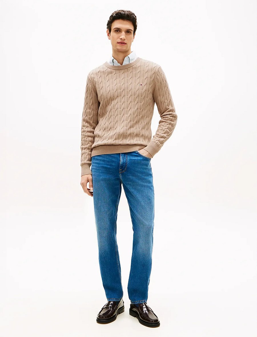 Tommy Hilfiger - CLASSIC COTTON CABLE CREW NECK - Ümara kaelusega - coastal taupe - 2