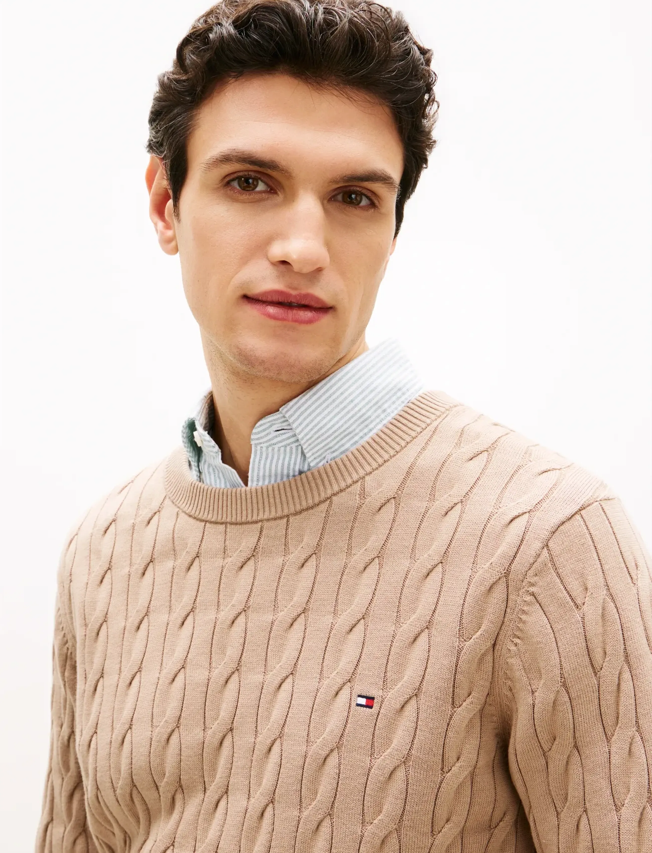 Tommy Hilfiger - CLASSIC COTTON CABLE CREW NECK - rund hals - coastal taupe - 4