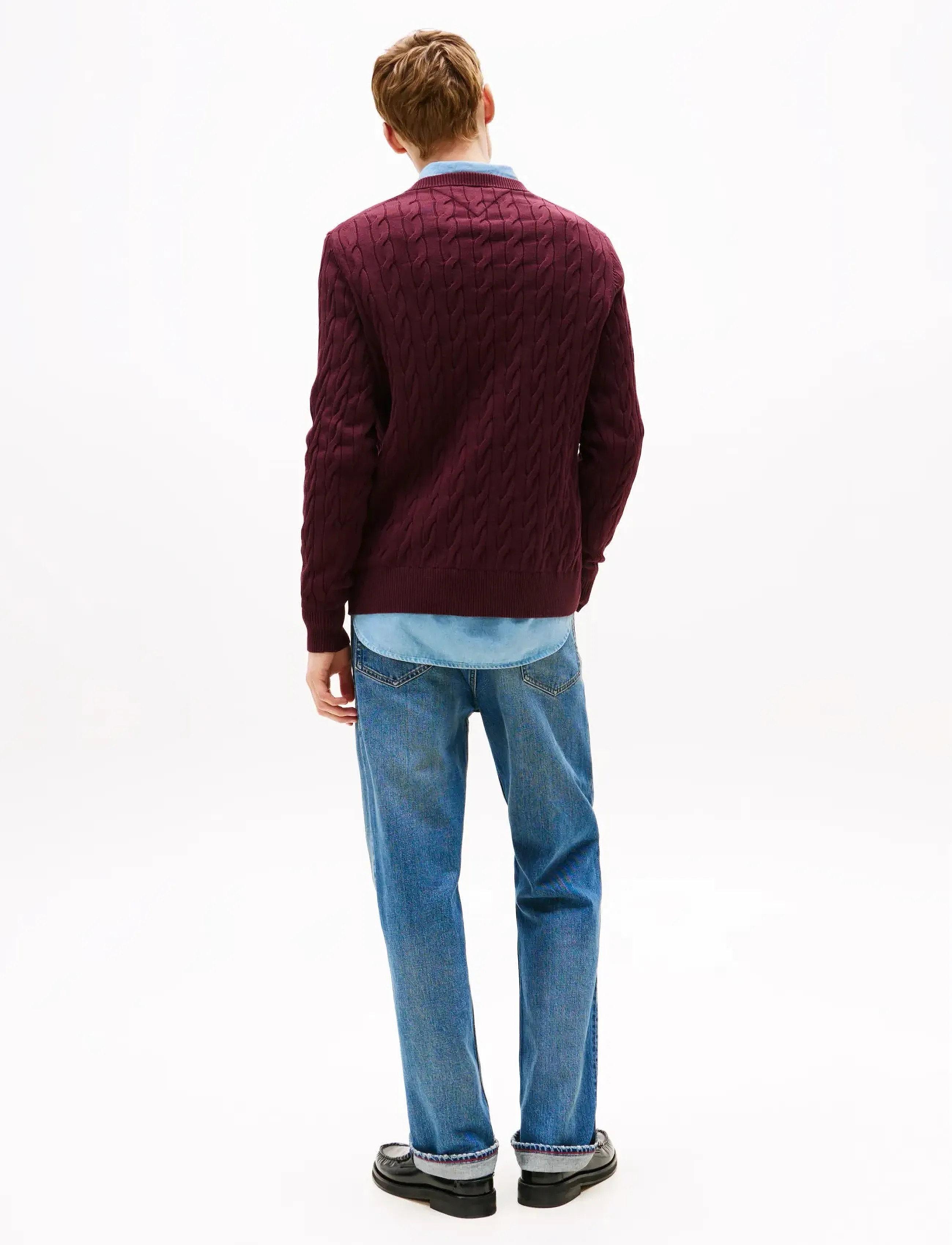Tommy Hilfiger - CLASSIC COTTON CABLE CREW NECK - basic-strickmode - deep burgundy - 3