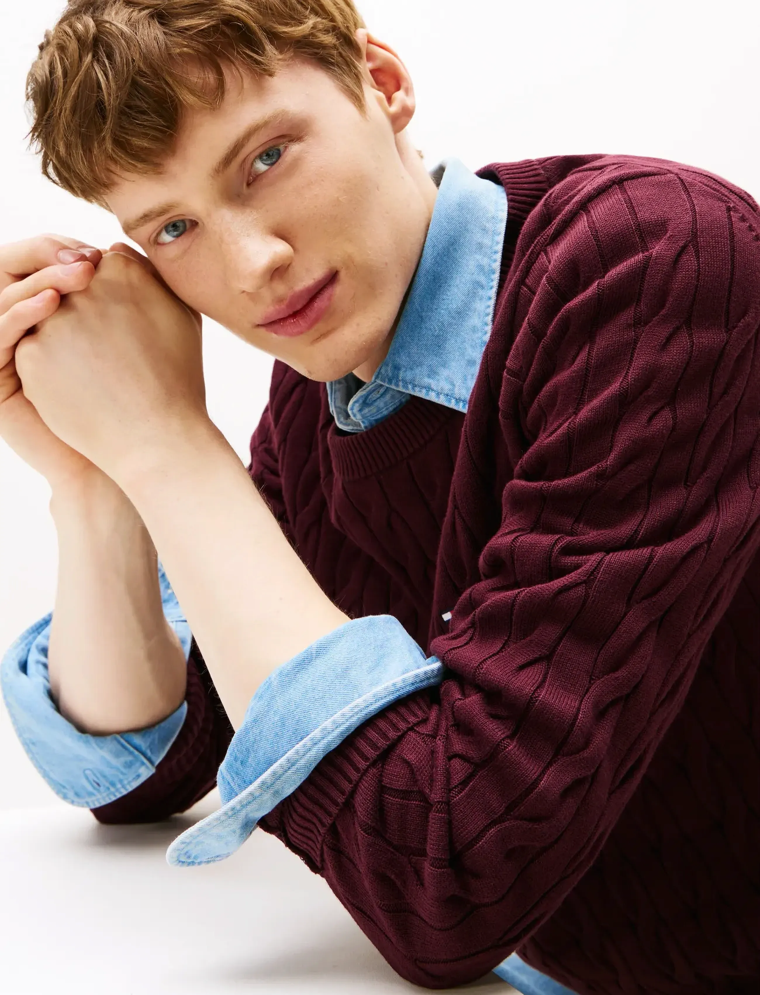 Tommy Hilfiger - CLASSIC COTTON CABLE CREW NECK - basic-strickmode - deep burgundy - 4