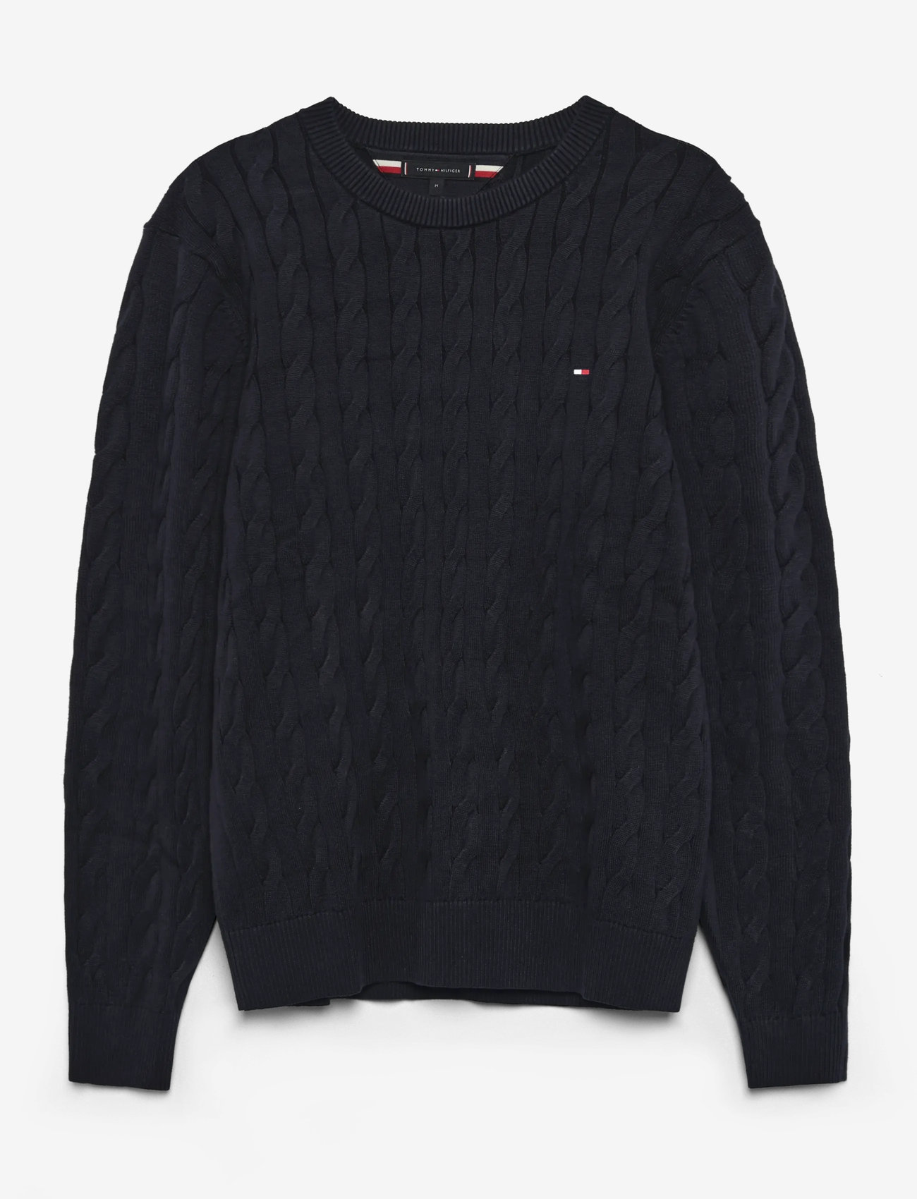 Tommy Hilfiger - CLASSIC COTTON CABLE CREW NECK - efterårstøj - desert sky - 0
