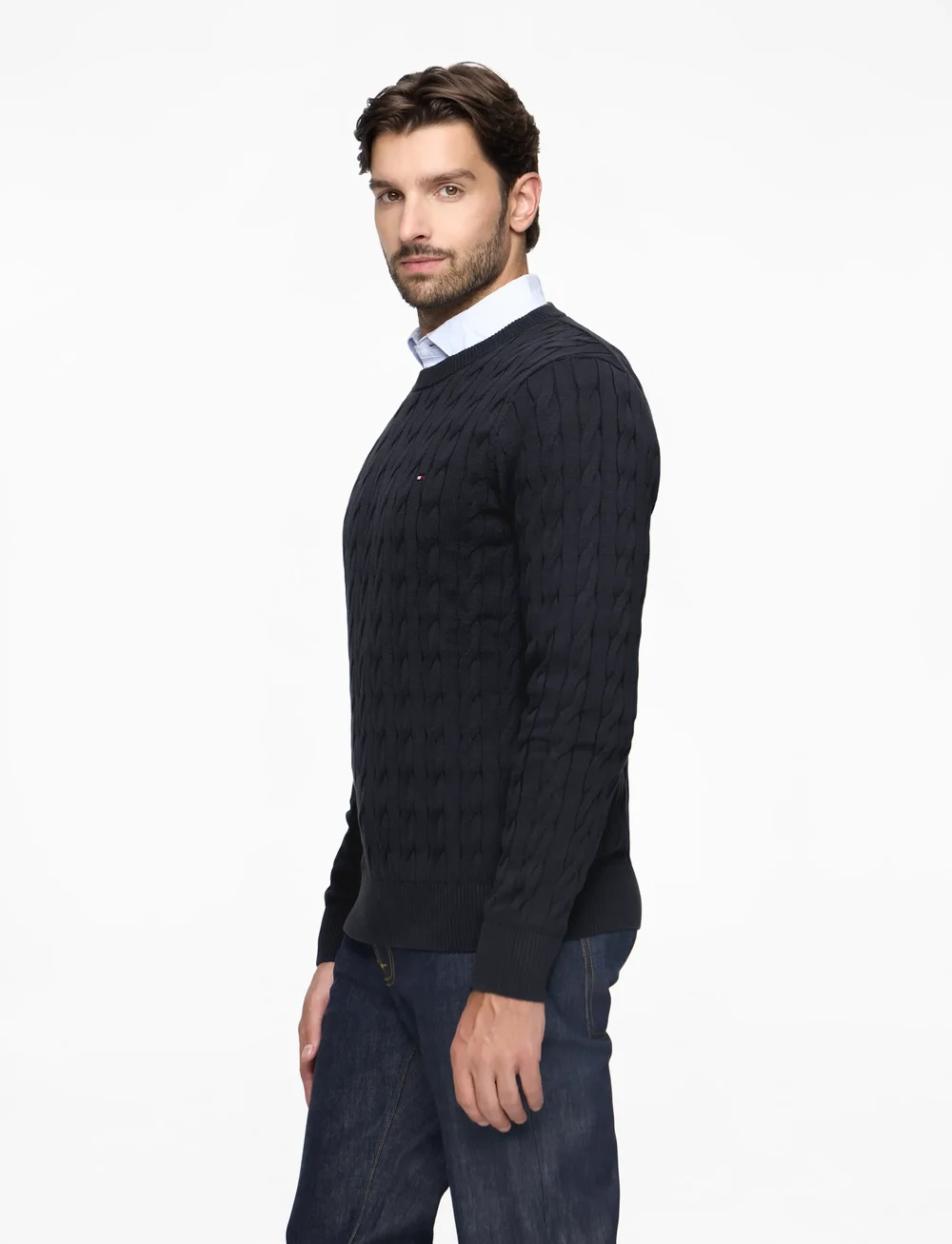 Tommy Hilfiger - CLASSIC COTTON CABLE CREW NECK - round necks - desert sky - 3