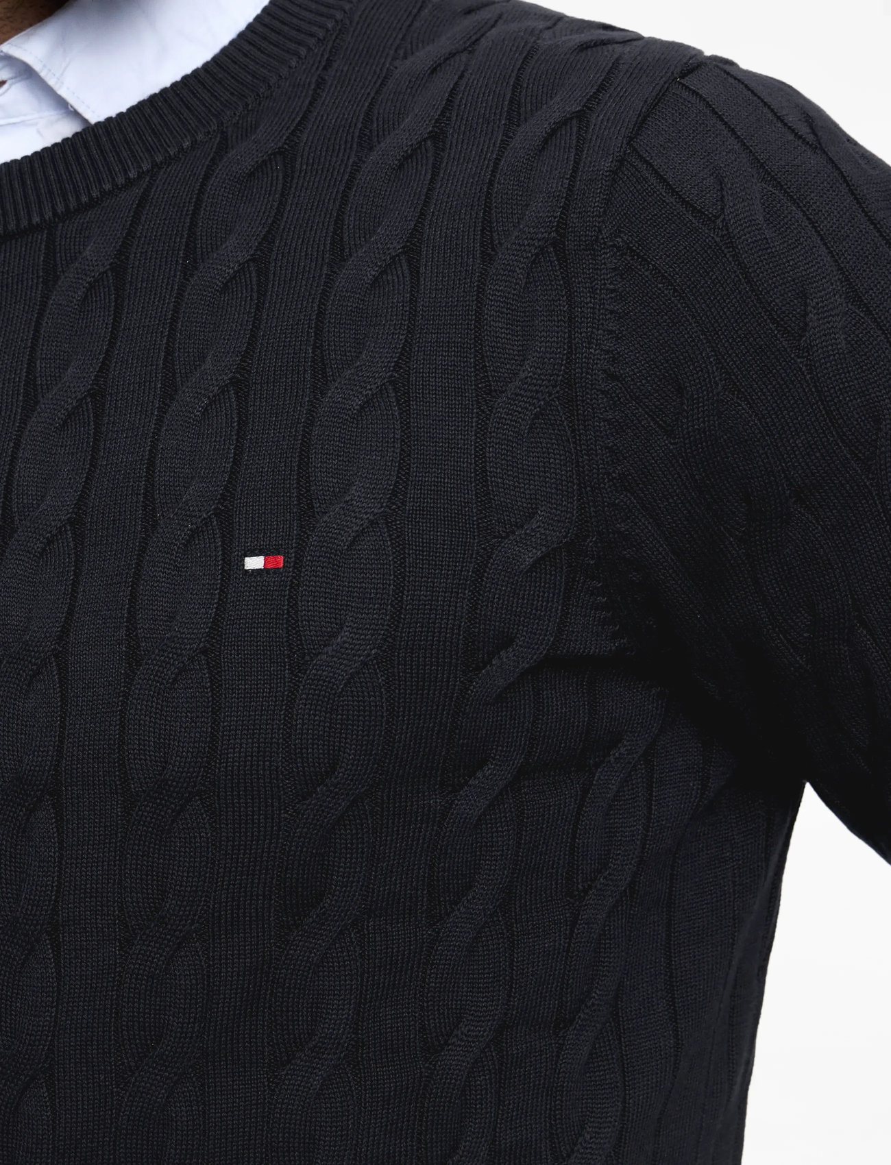 Tommy Hilfiger - CLASSIC COTTON CABLE CREW NECK - efterårstøj - desert sky - 5