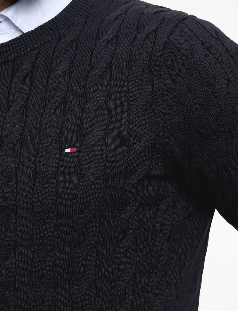 Tommy Hilfiger - CLASSIC COTTON CABLE CREW NECK - round necks - desert sky - 5