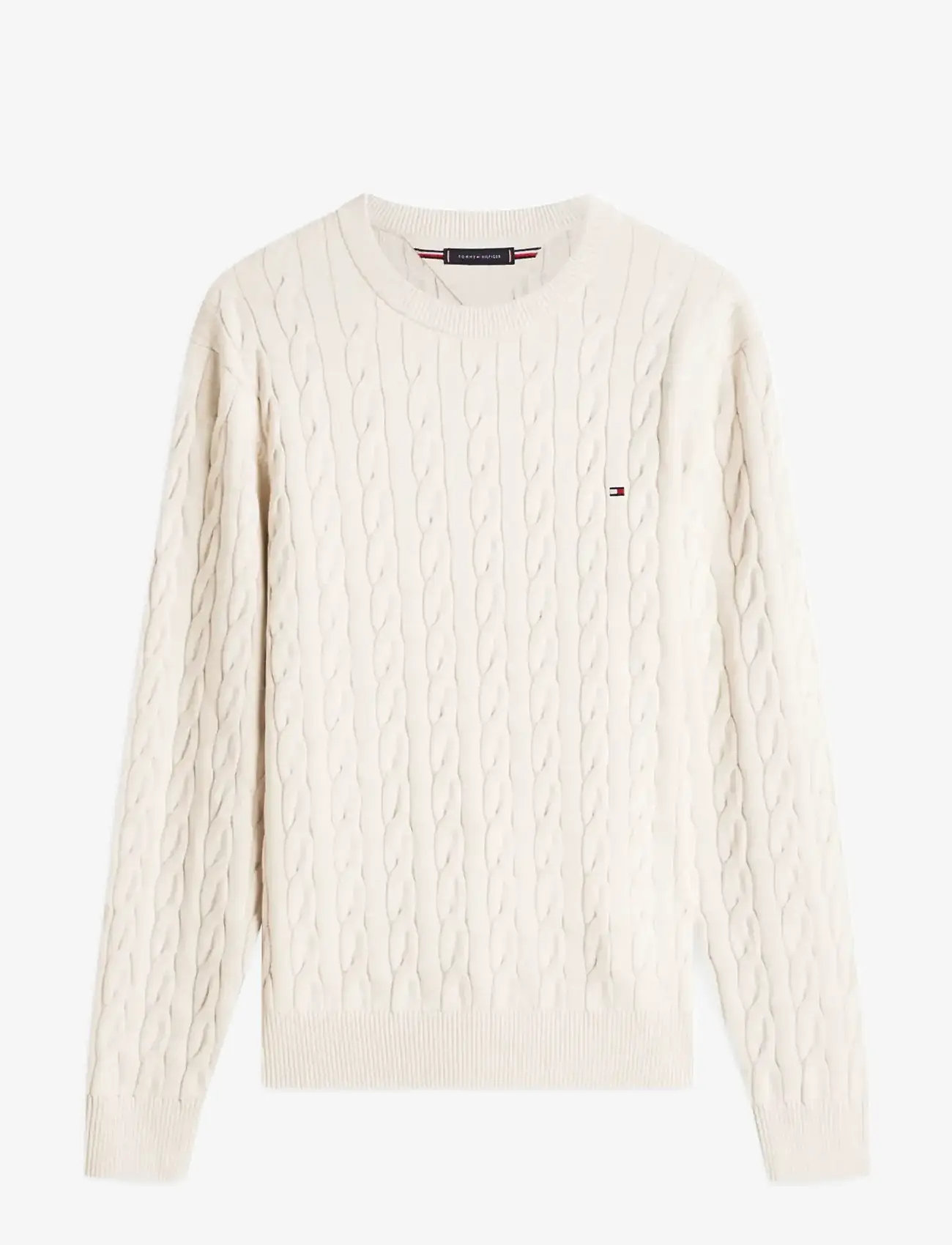 Tommy Hilfiger - CLASSIC COTTON CABLE CREW NECK - rund hals - heathered oatmilk - 1