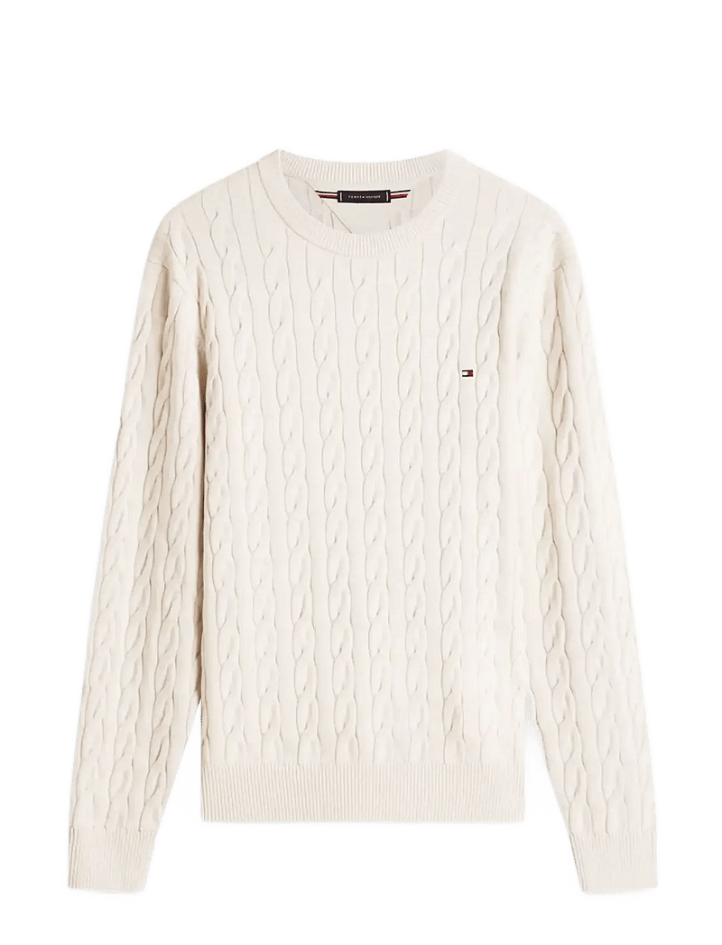Tommy Hilfiger - CLASSIC COTTON CABLE CREW NECK - rund hals - heathered oatmilk - 1