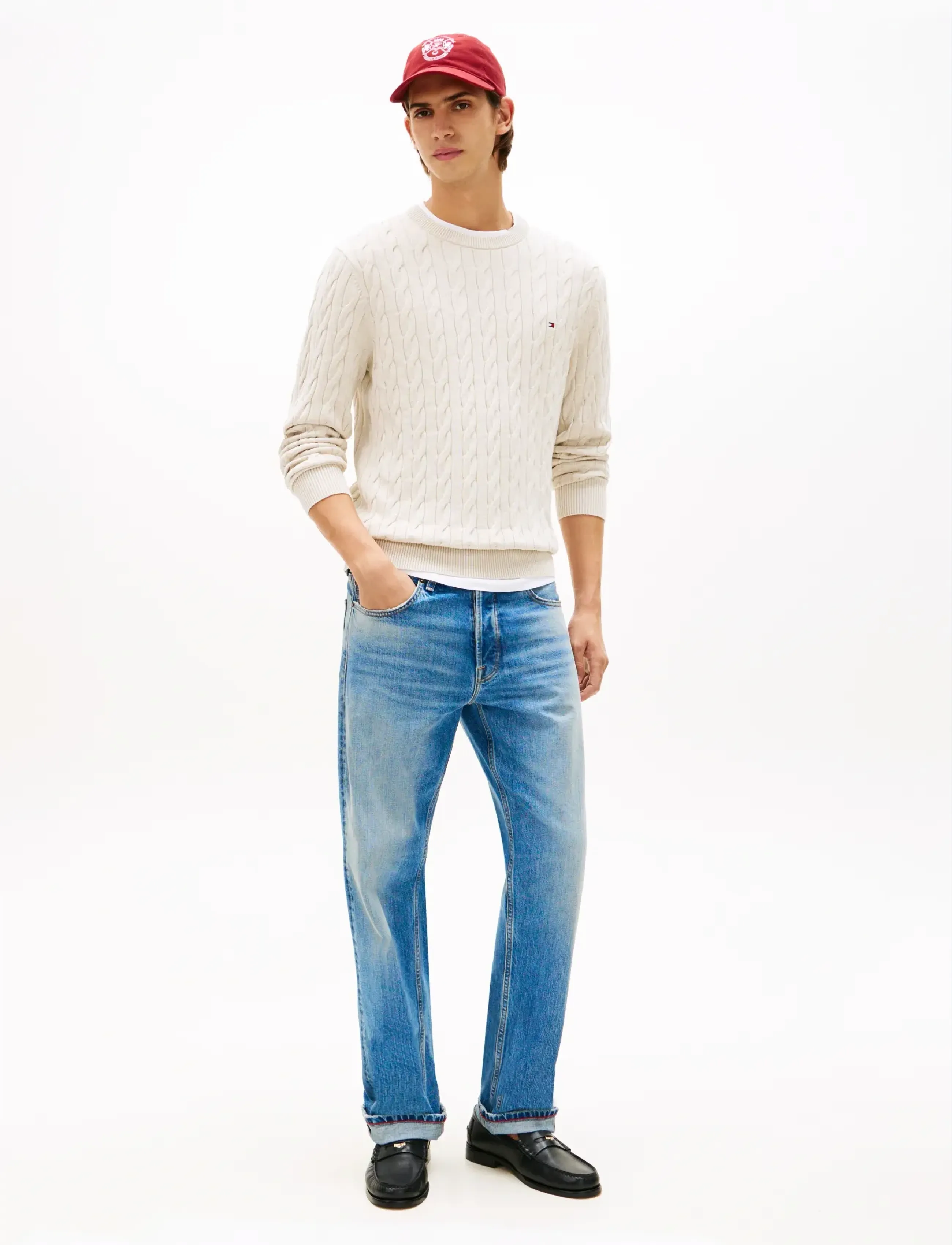 Tommy Hilfiger - CLASSIC COTTON CABLE CREW NECK - rundhals - heathered oatmilk - 3