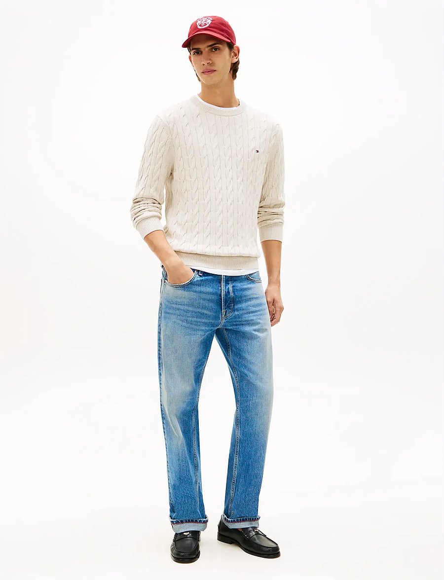 Tommy Hilfiger - CLASSIC COTTON CABLE CREW NECK - rund hals - heathered oatmilk - 3