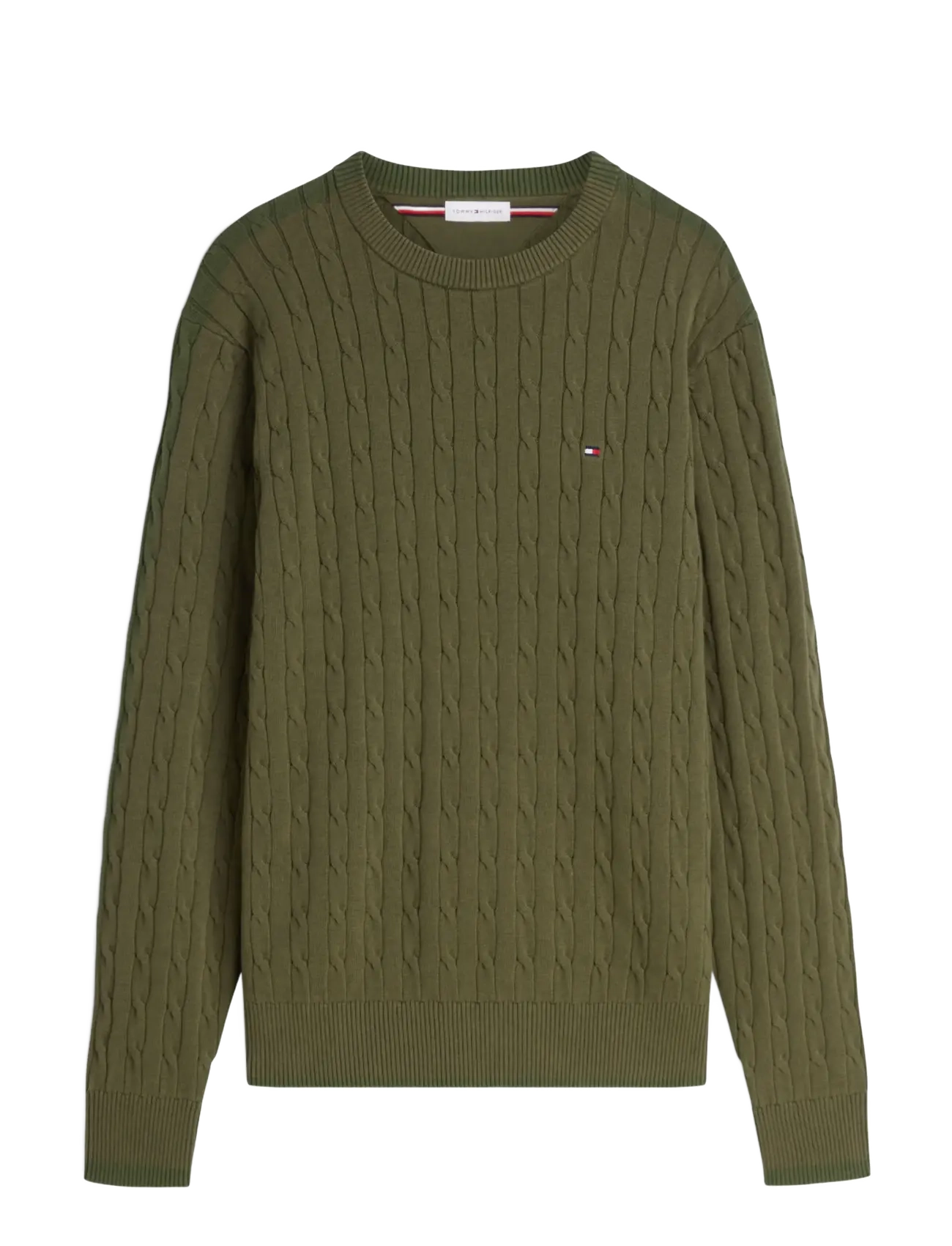 Tommy Hilfiger CLASSIC COTTON CABLE CREW NECK - Rund hals - HUNTSMAN GREEN / green