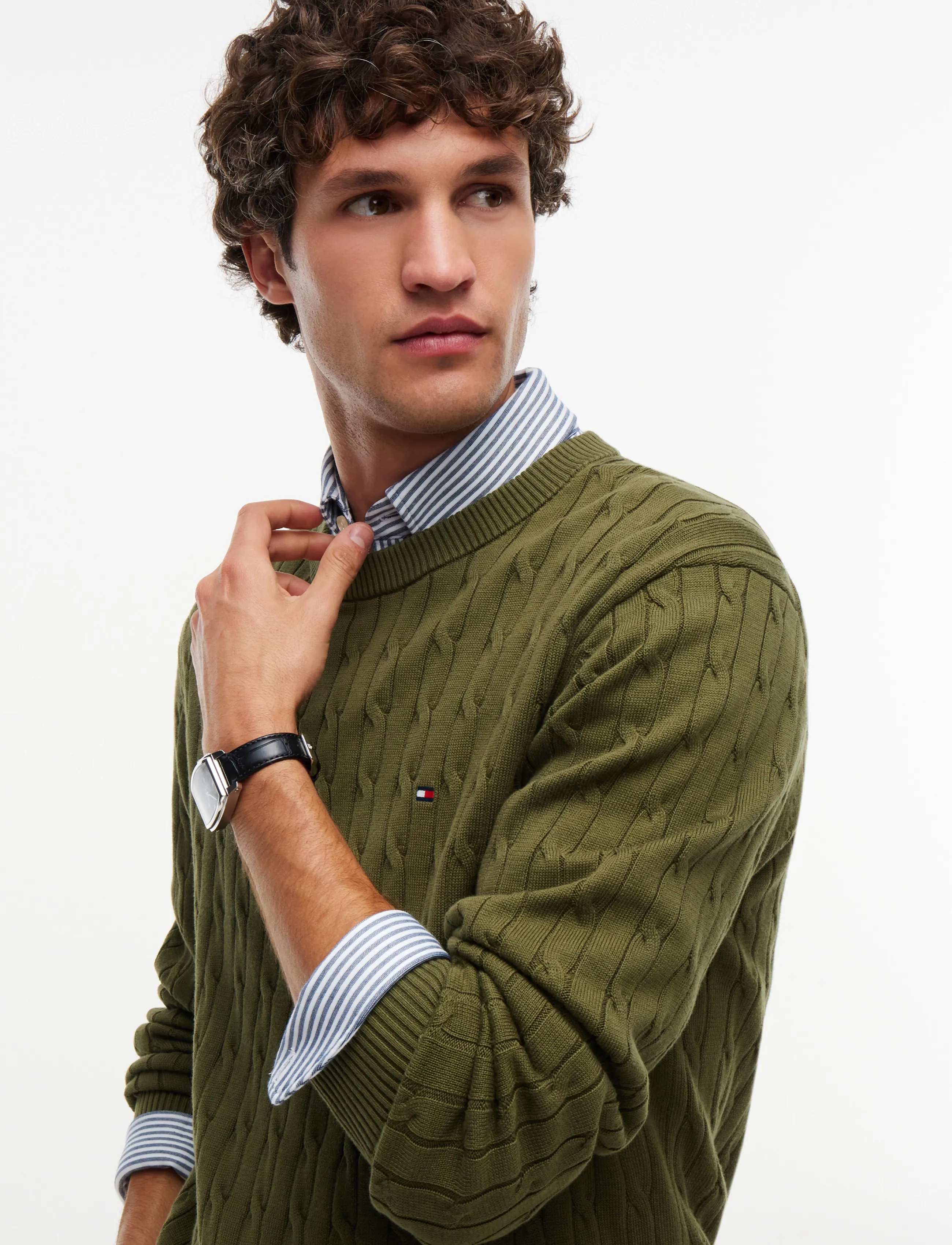 Tommy Hilfiger - CLASSIC COTTON CABLE CREW NECK - rund hals - huntsman green - 5