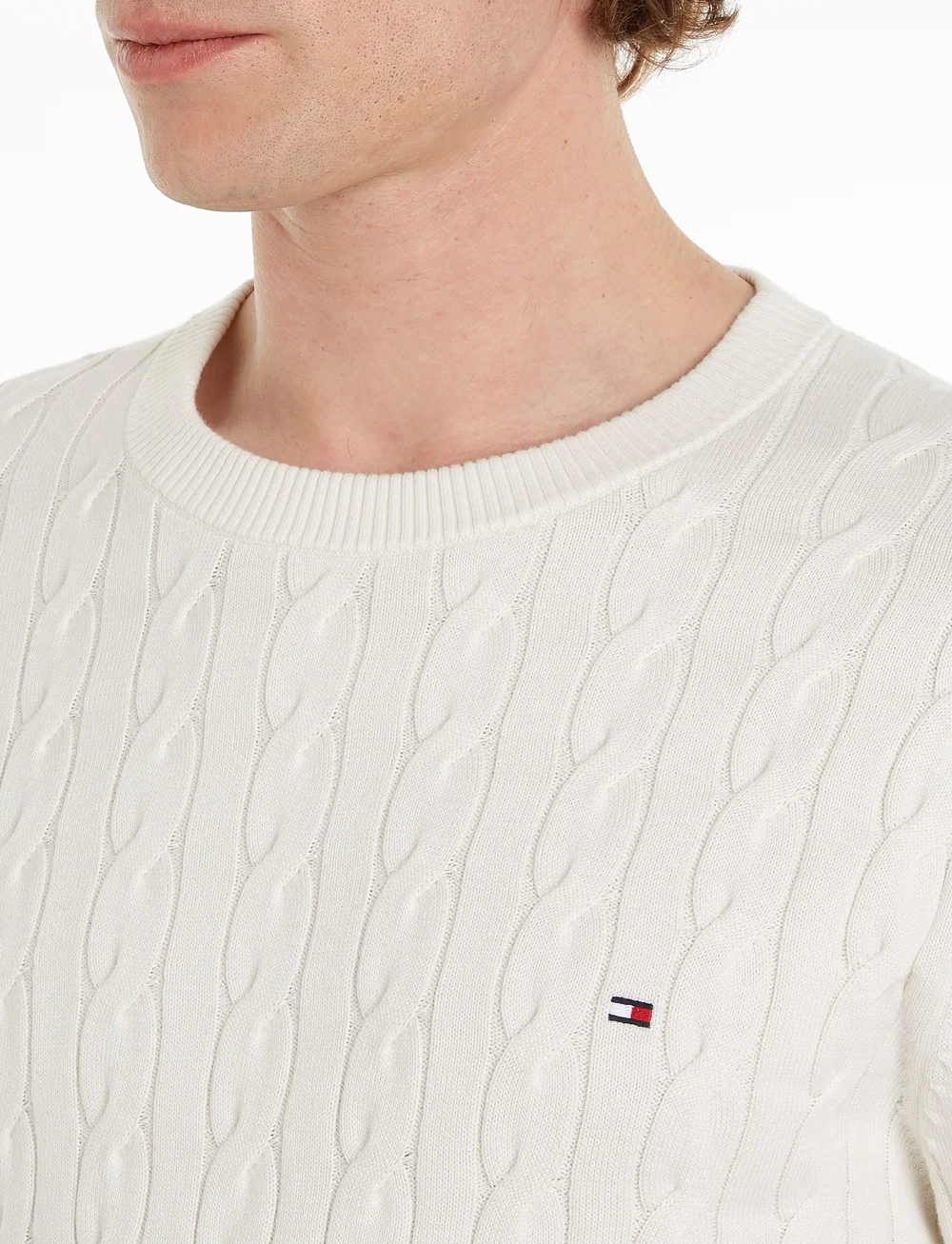 Tommy Hilfiger - CLASSIC COTTON CABLE CREW NECK - rundhals - ivory - 3