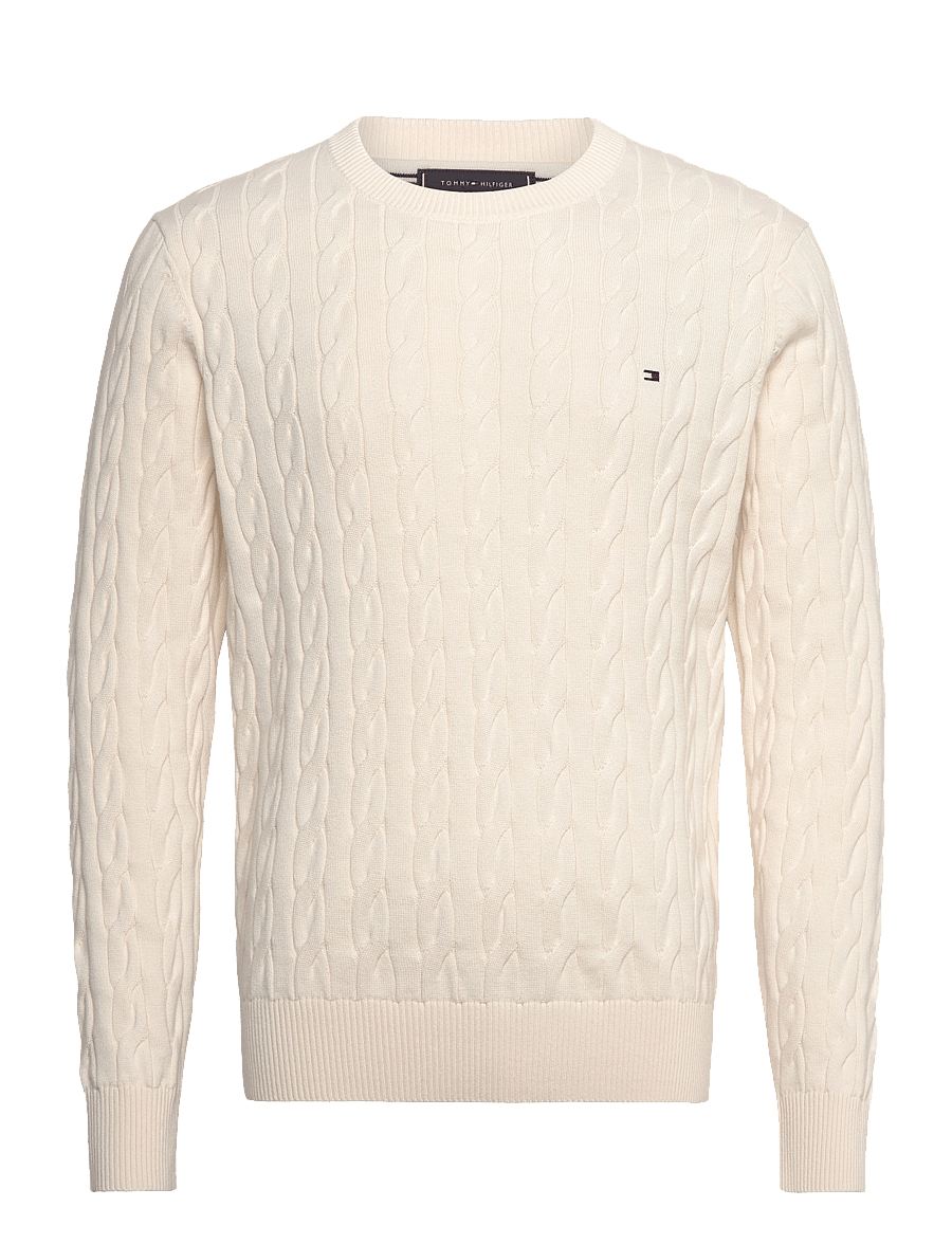 Tommy Hilfiger - CLASSIC COTTON CABLE CREW NECK - rundhals - ivory petal - 1