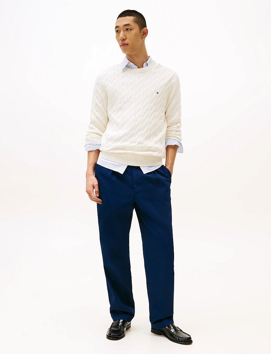 Tommy Hilfiger - CLASSIC COTTON CABLE CREW NECK - rundhals - ivory petal - 3