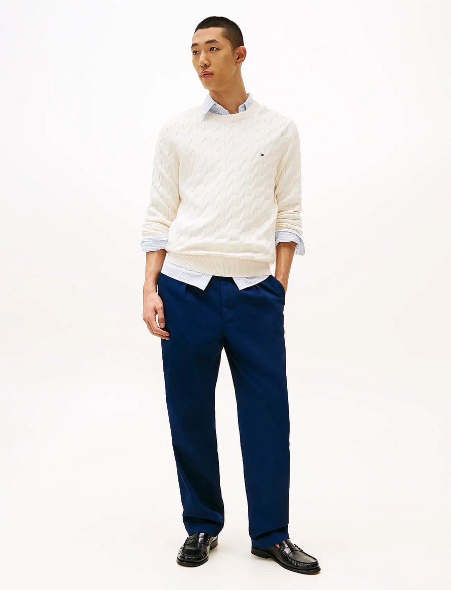 Tommy Hilfiger - CLASSIC COTTON CABLE CREW NECK - rundhals - ivory petal - 4