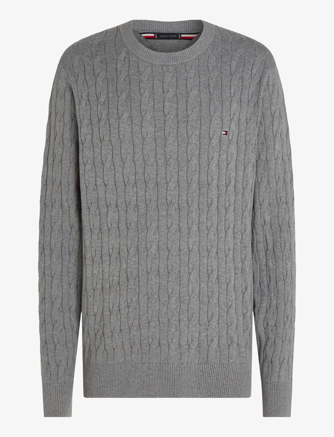 Tommy Hilfiger CLASSIC COTTON CABLE CREW NECK - Strickmode - MEDIUM GREY HEATHER / grey