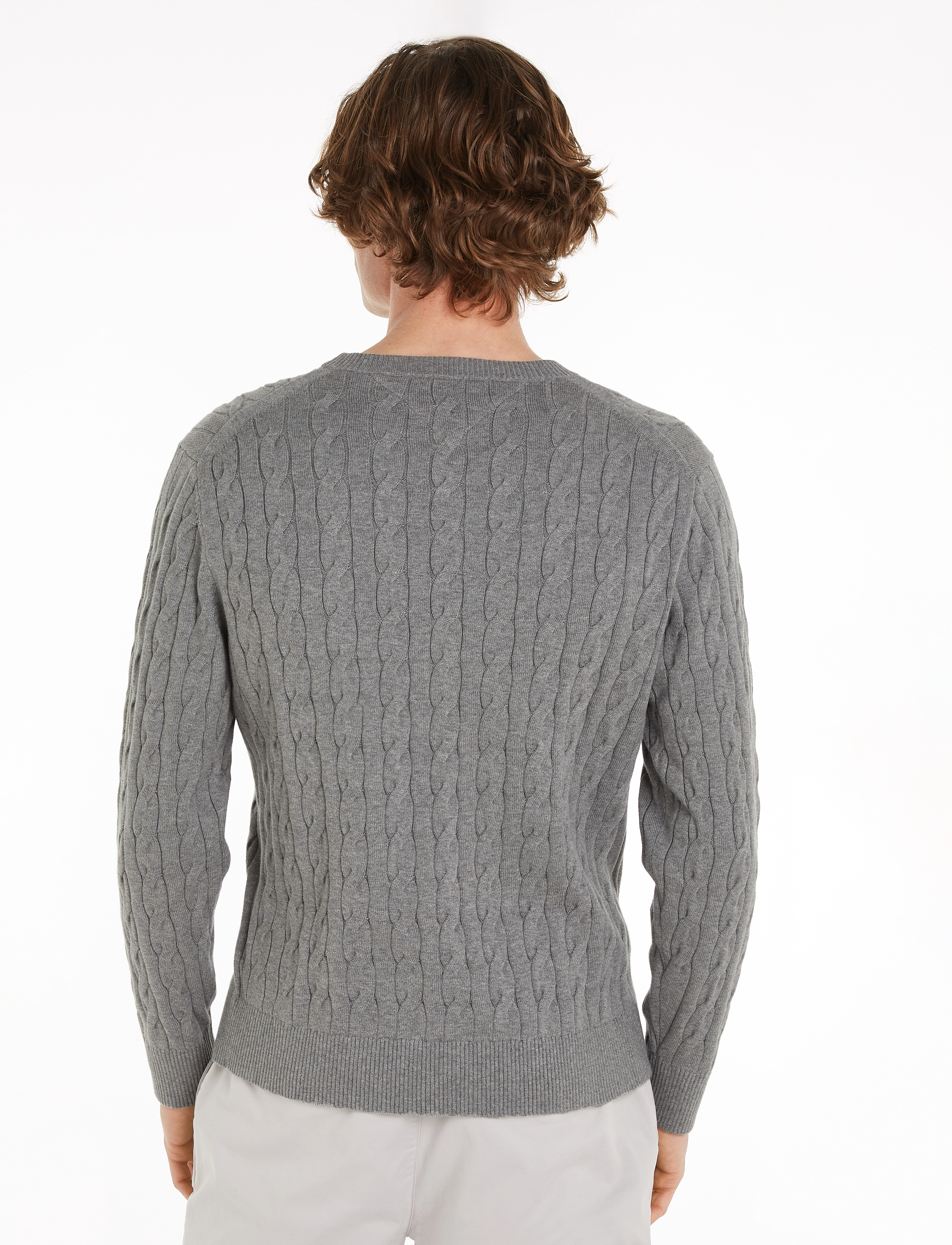 Tommy Hilfiger - CLASSIC COTTON CABLE CREW NECK - rund hals - medium grey heather - 2