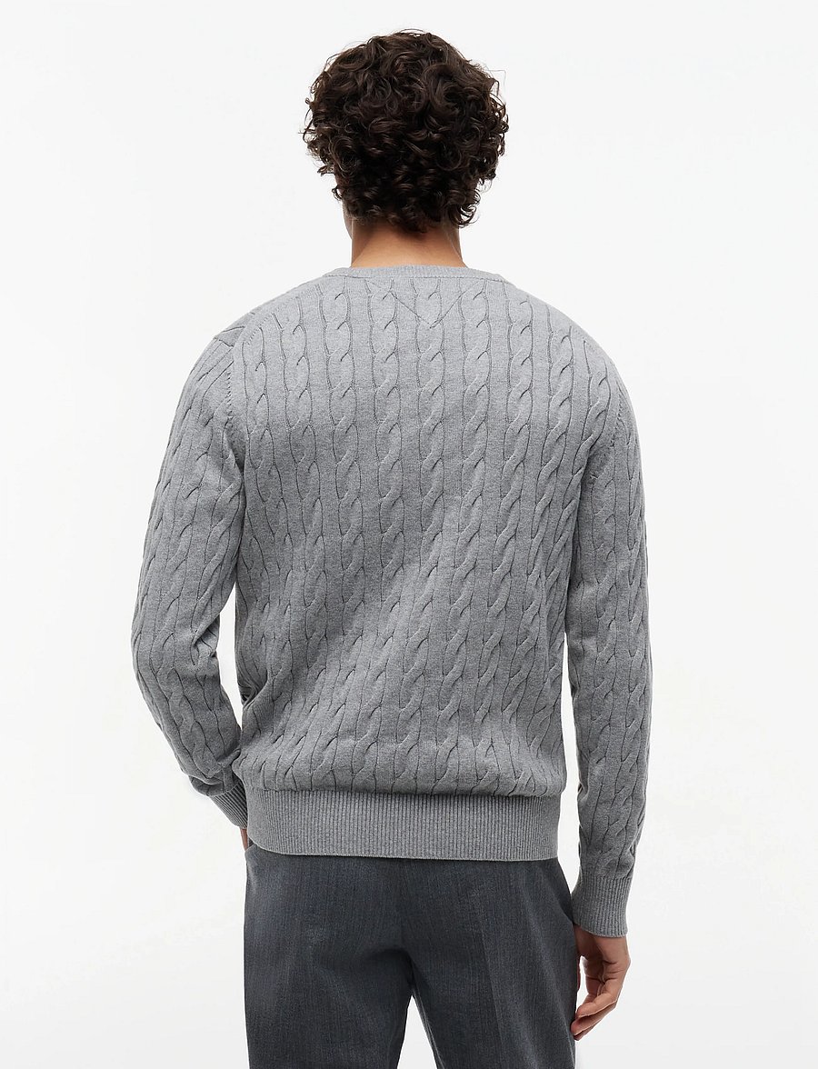 Tommy Hilfiger - CLASSIC COTTON CABLE CREW NECK - rundhals - medium grey heather - 2