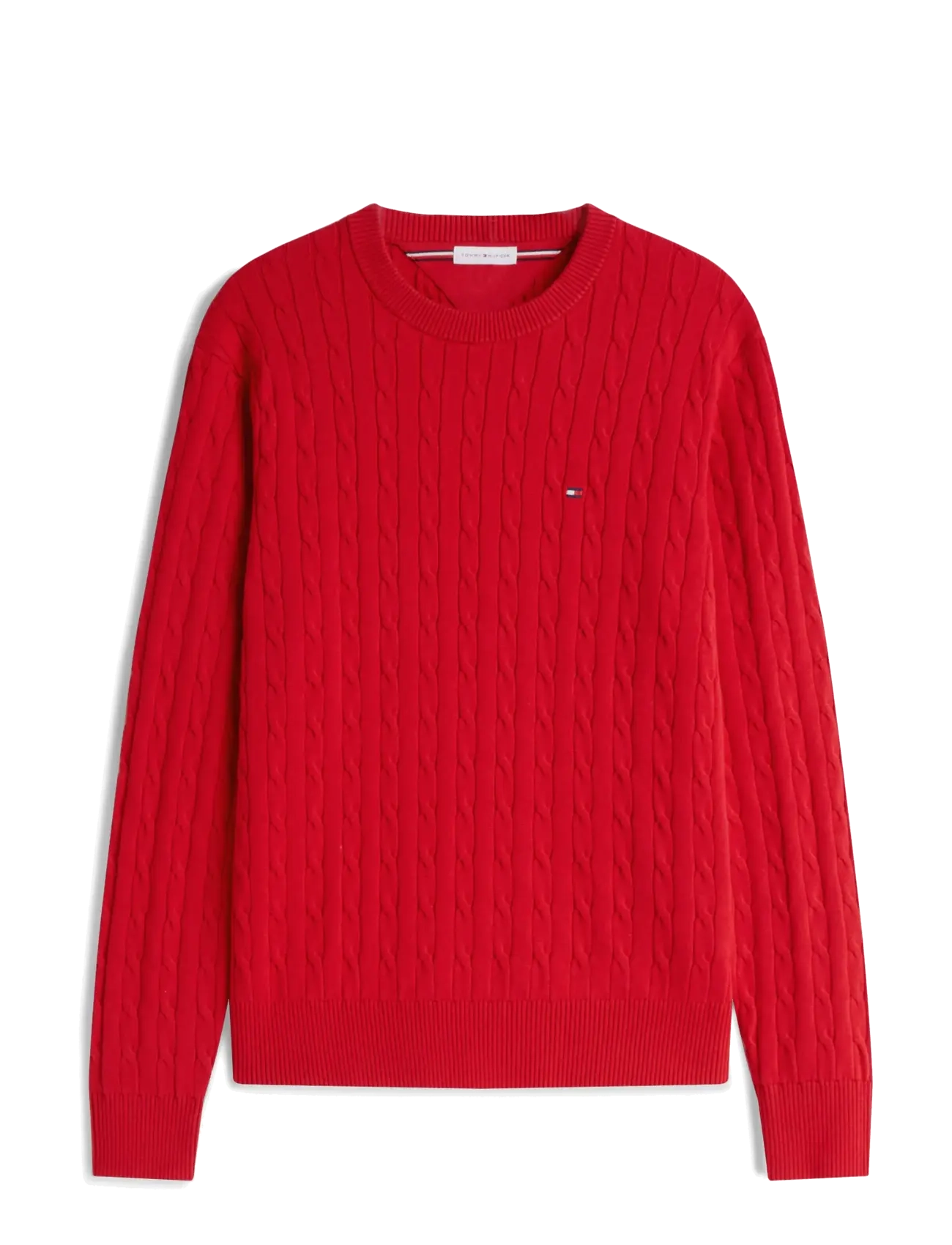 Tommy Hilfiger CLASSIC COTTON CABLE CREW NECK - Rund hals - MEDIUM RED / red