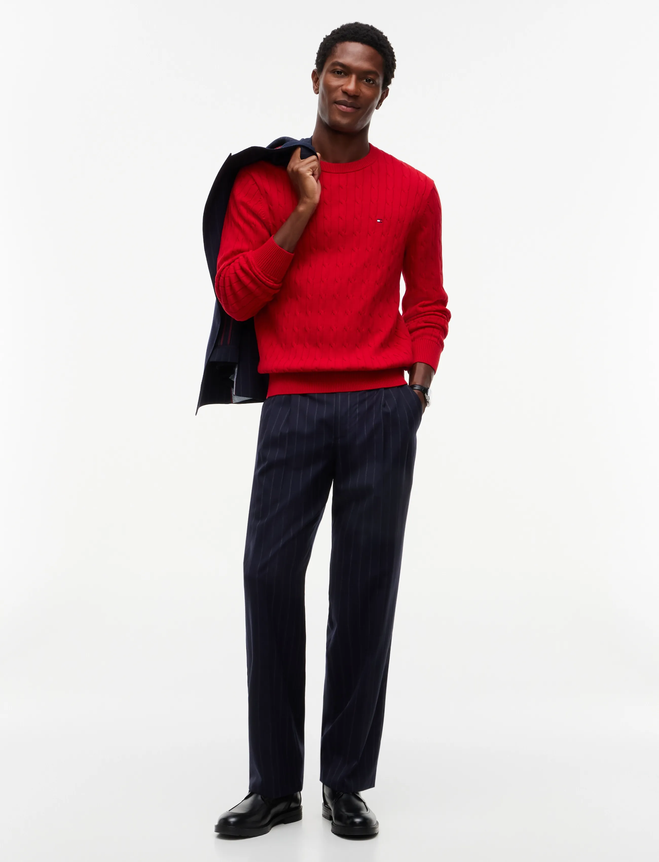 Tommy Hilfiger - CLASSIC COTTON CABLE CREW NECK - rund hals - medium red - 4