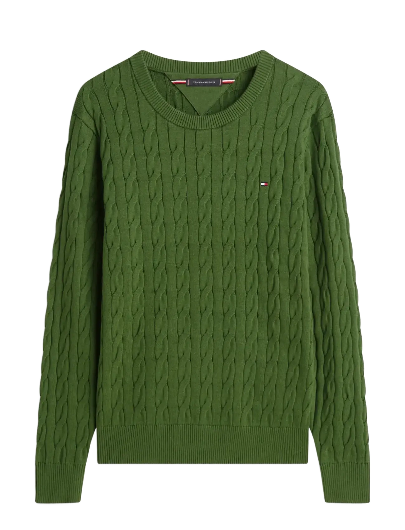 Tommy Hilfiger CLASSIC COTTON CABLE CREW NECK - Round Necks - MOUNTAIN PINE / green
