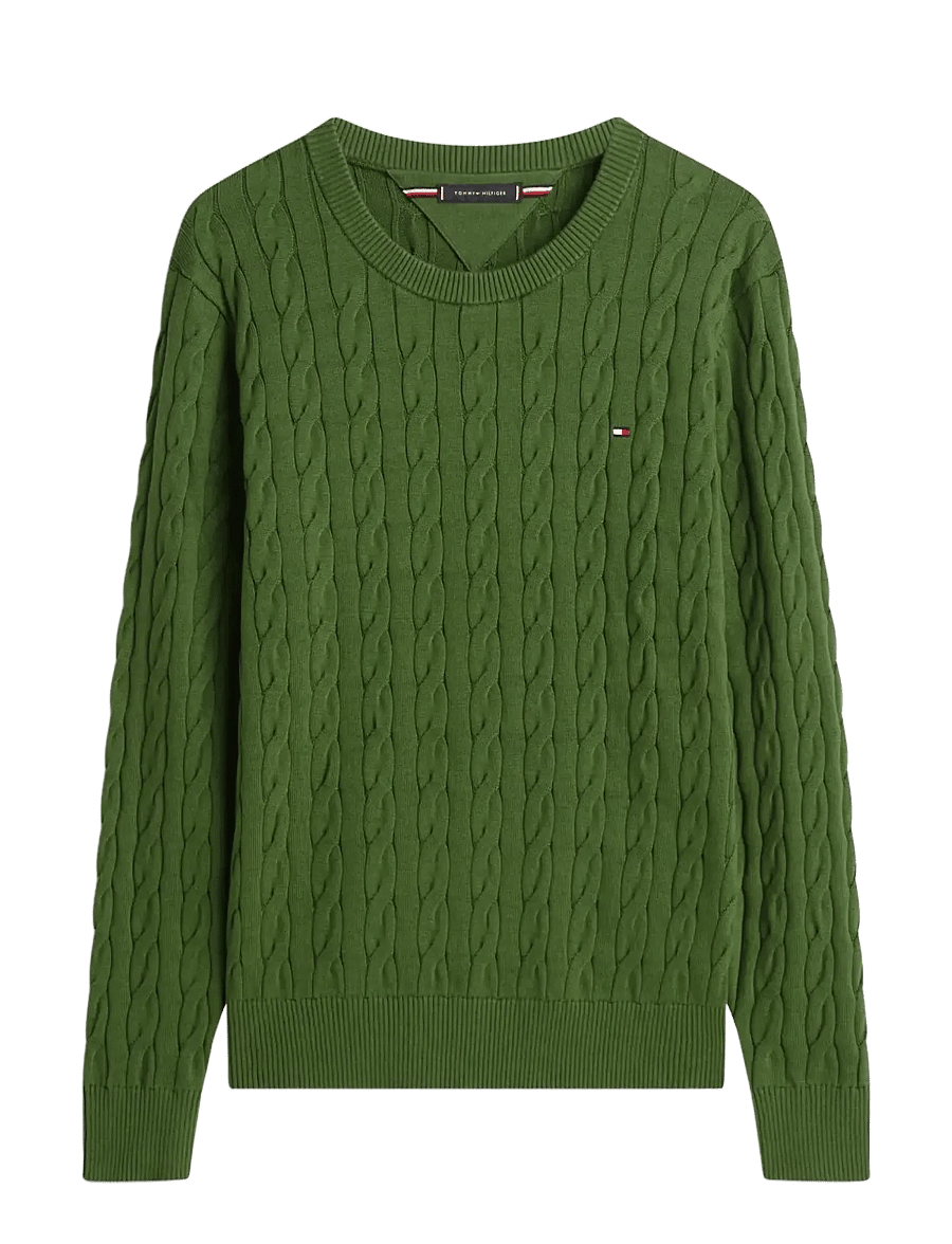 Tommy Hilfiger - CLASSIC COTTON CABLE CREW NECK - Ümara kaelusega - mountain pine - 1