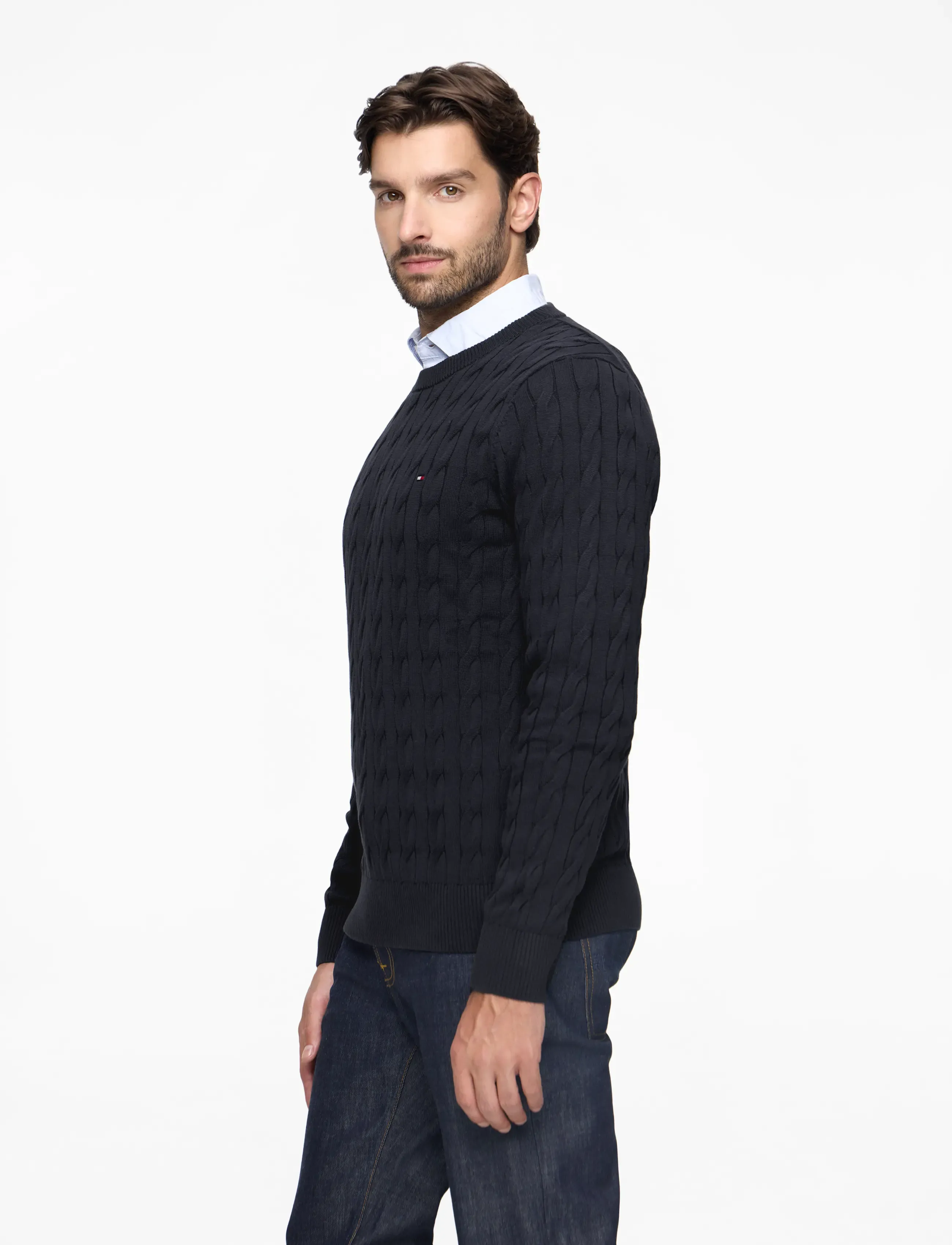 Tommy Hilfiger - CLASSIC COTTON CABLE CREW NECK - rundhals - navy blue - 4
