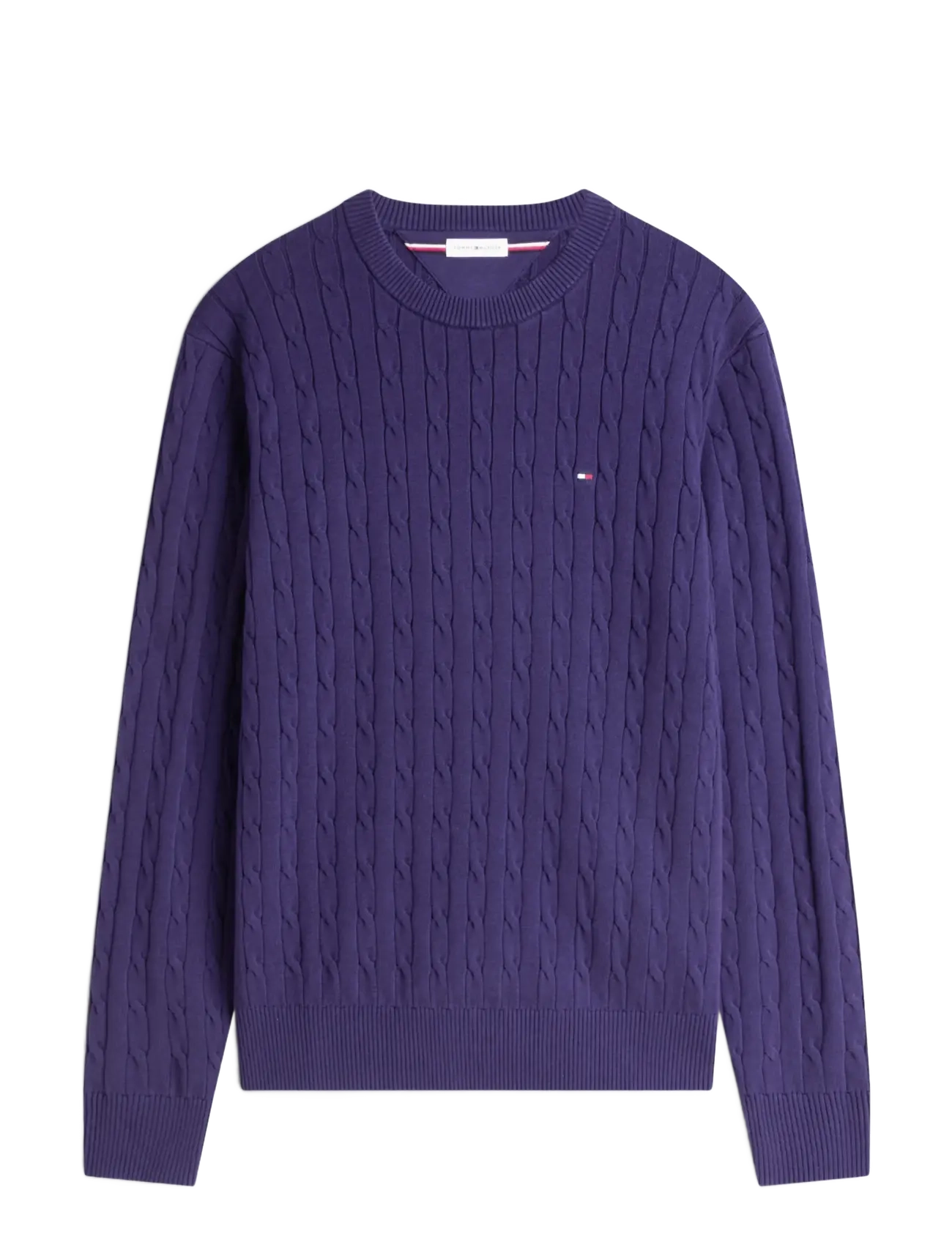 Tommy Hilfiger CLASSIC COTTON CABLE CREW NECK - Rundhals - NOCTURNAL PURPLE / purple