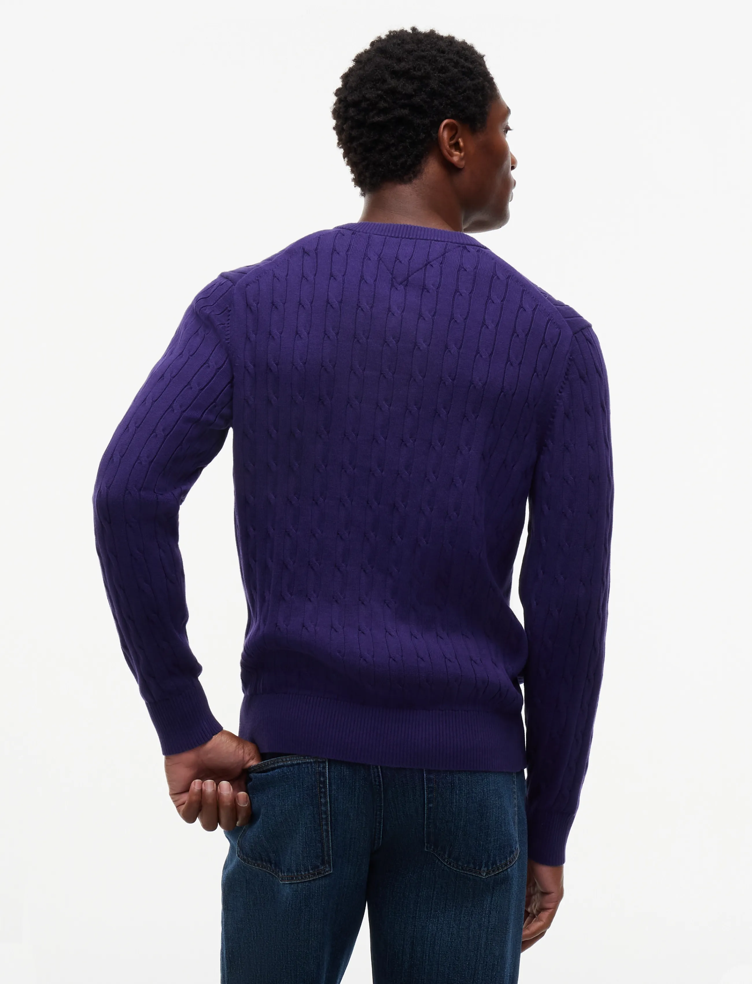 Tommy Hilfiger - CLASSIC COTTON CABLE CREW NECK - rundhals - nocturnal purple - 2