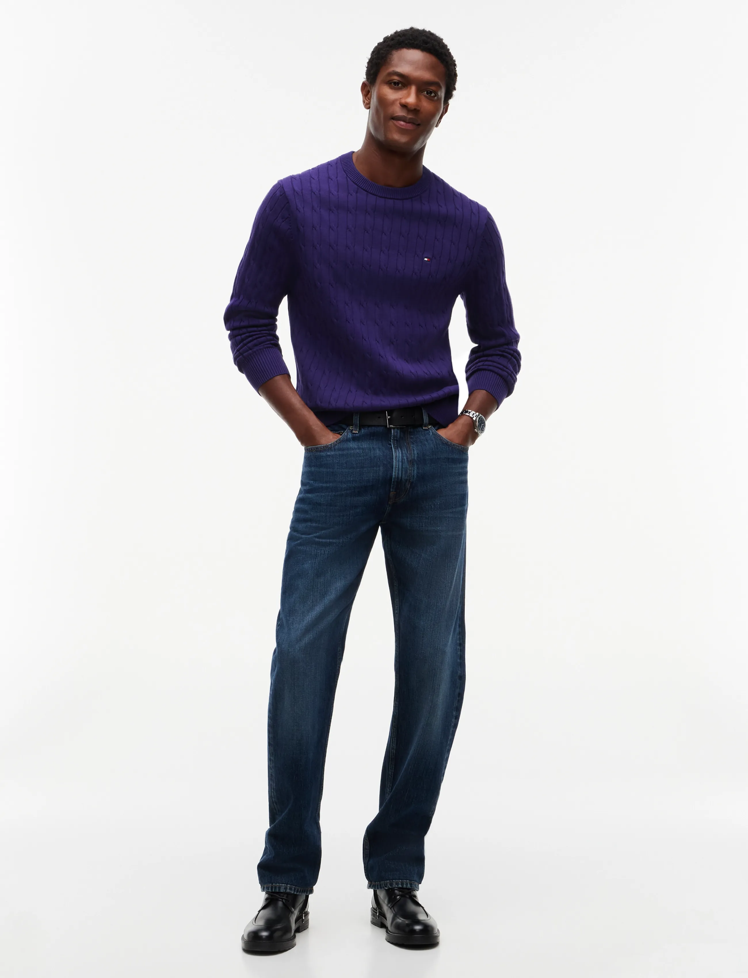 Tommy Hilfiger - CLASSIC COTTON CABLE CREW NECK - rundhals - nocturnal purple - 4