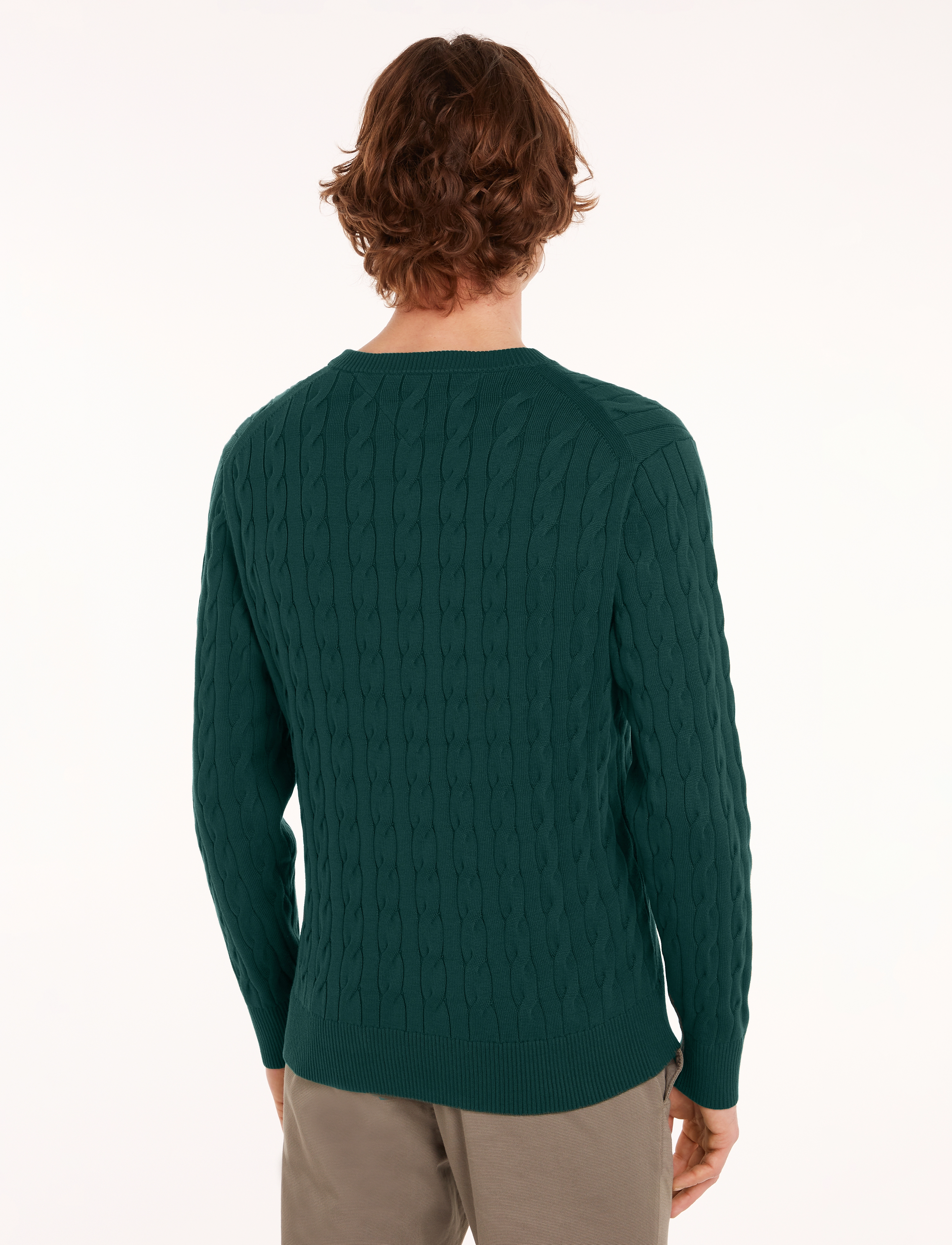 Tommy Hilfiger - CLASSIC COTTON CABLE CREW NECK - round necks - ornamental green - 2