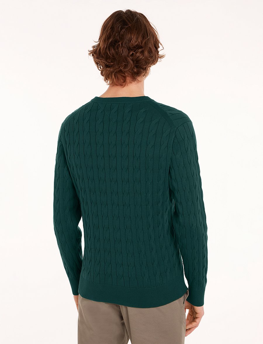 Tommy Hilfiger - CLASSIC COTTON CABLE CREW NECK - rundhals - ornamental green - 2