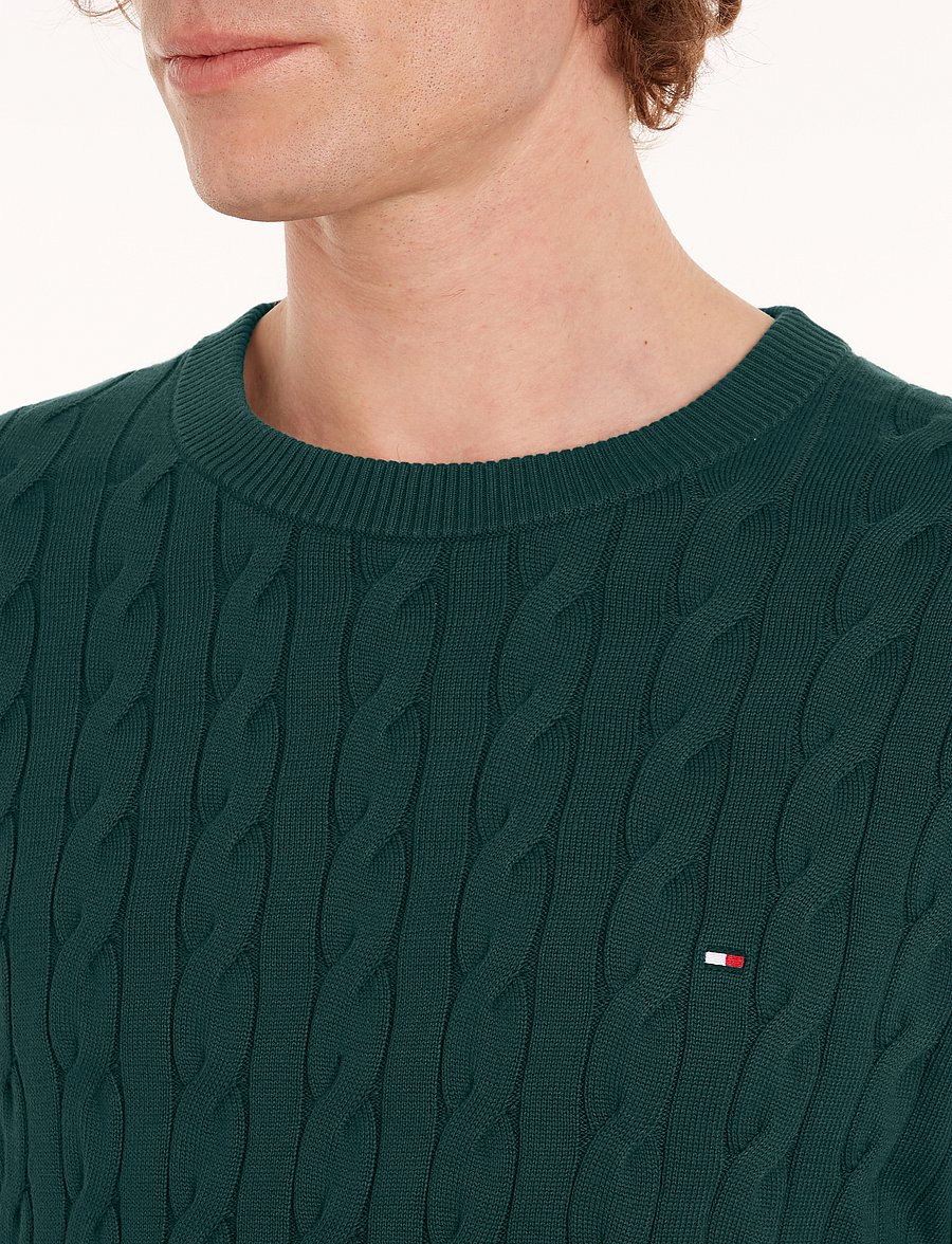 Tommy Hilfiger - CLASSIC COTTON CABLE CREW NECK - rundhals - ornamental green - 3